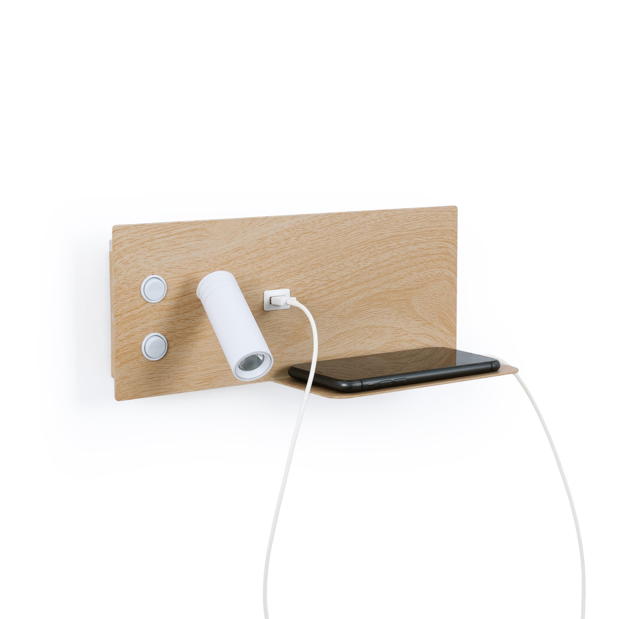 Aplique de pared para lectura con puerto USB "Kerta" - Iluminación doble - 3W+7W