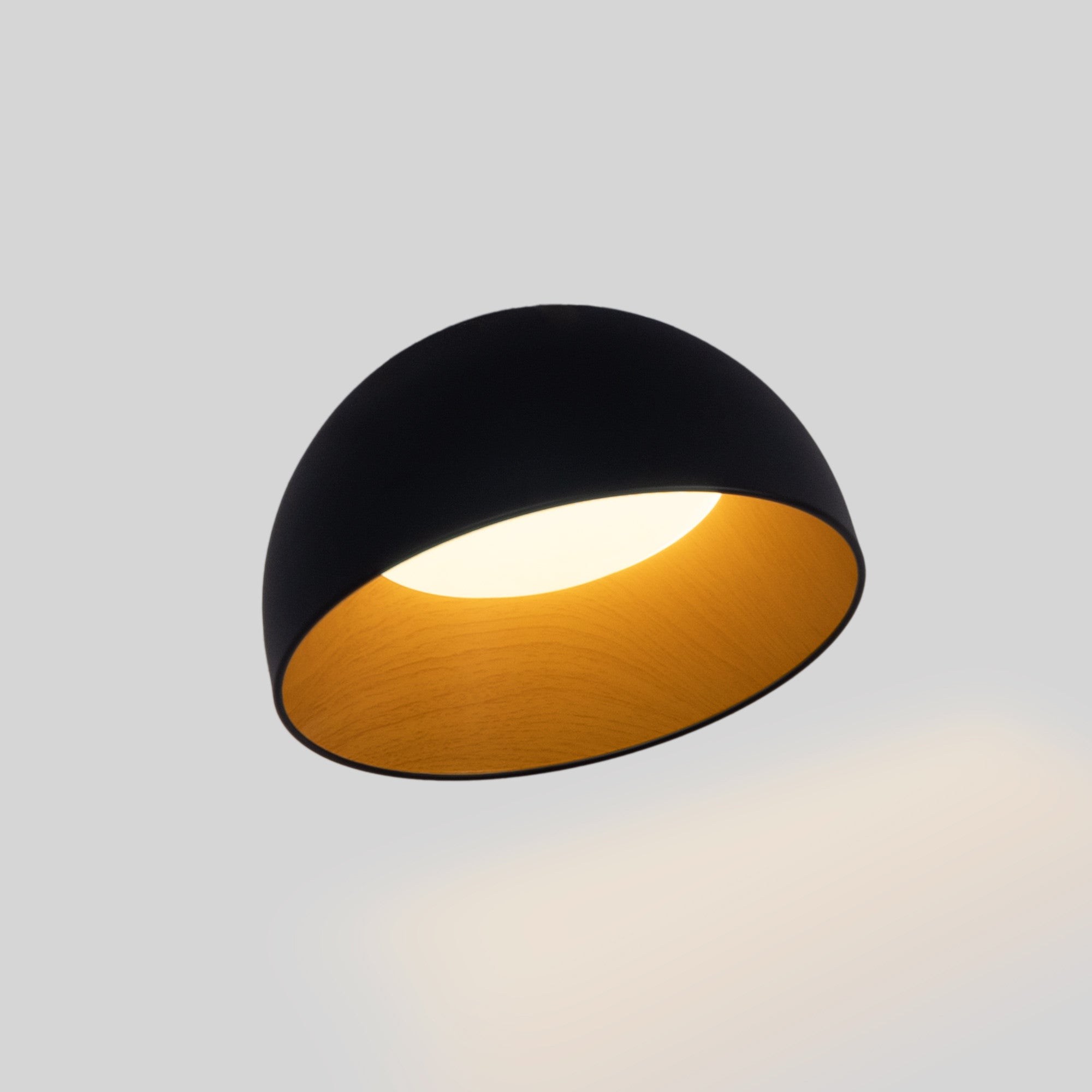 Lámpara de techo LED inclinada CCT 12W - Efecto madera - ø35cm