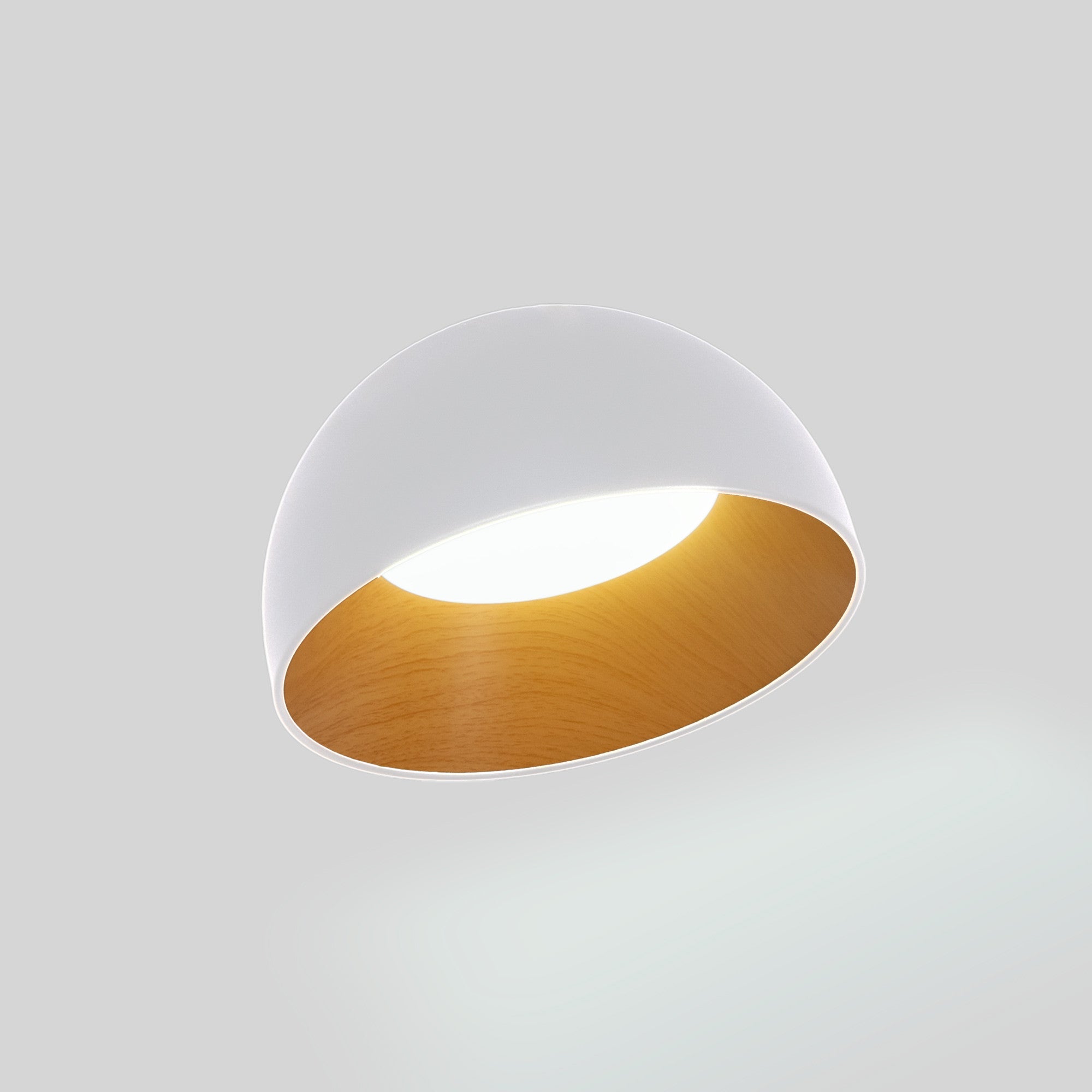 Lámpara de techo LED inclinada CCT 12W - Efecto madera - ø35cm