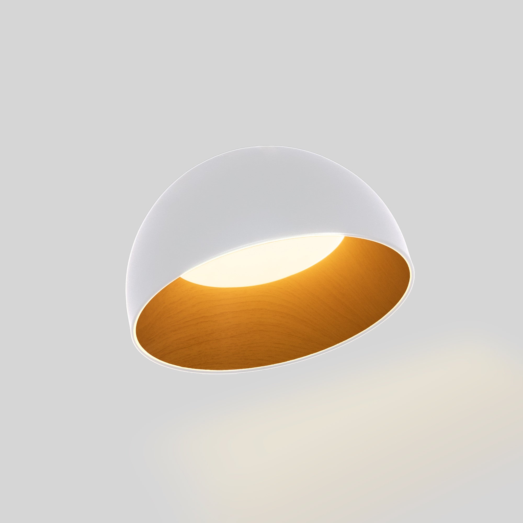 Lámpara de techo LED inclinada CCT 12W - Efecto madera - ø35cm