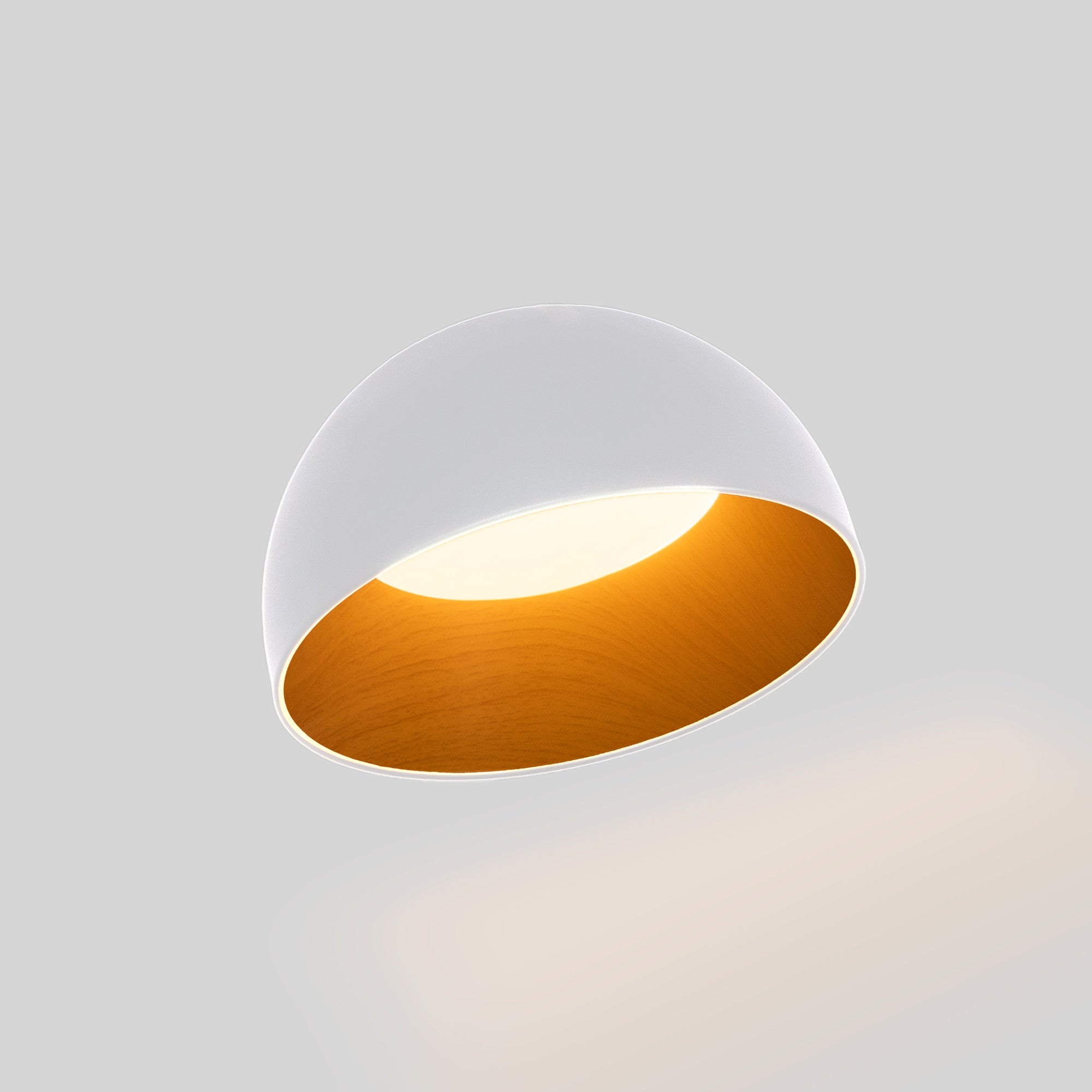 Lámpara de techo LED inclinada CCT 12W - Efecto madera - ø35cm