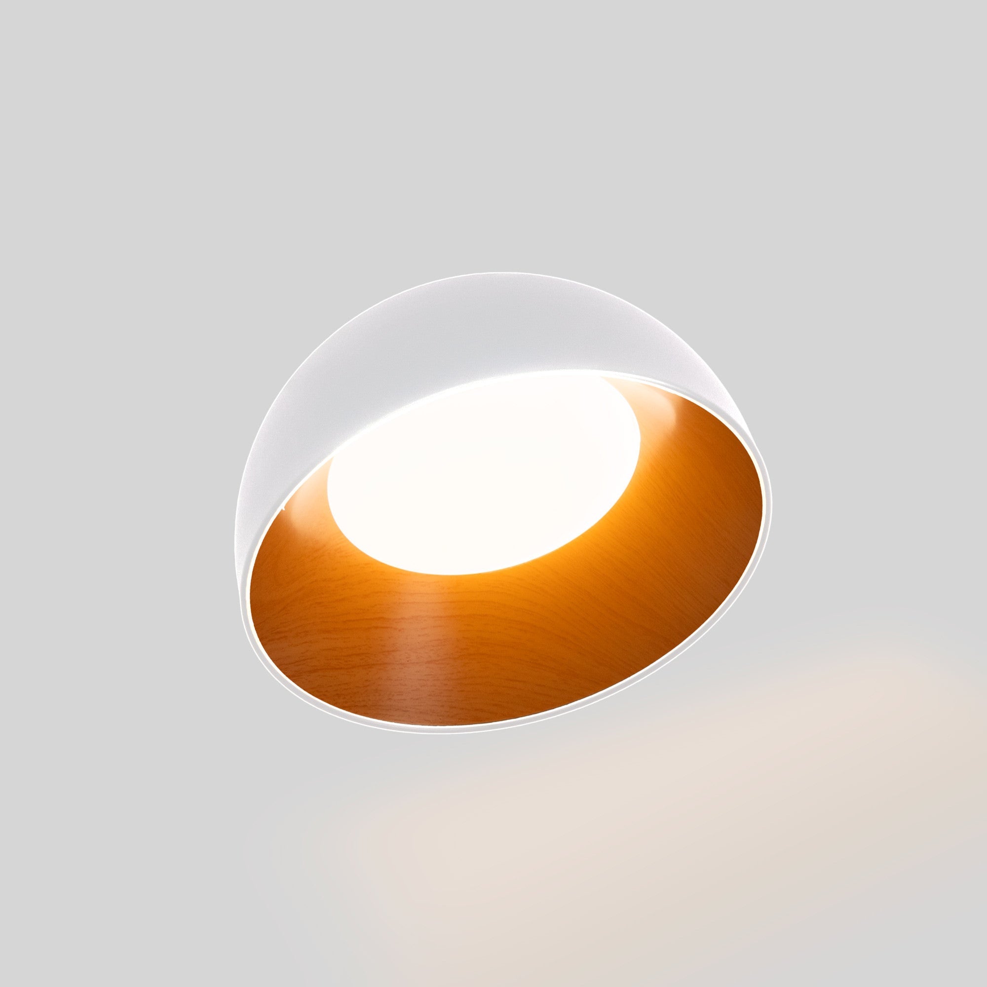 Lámpara de techo LED inclinada CCT 12W - Efecto madera - ø35cm