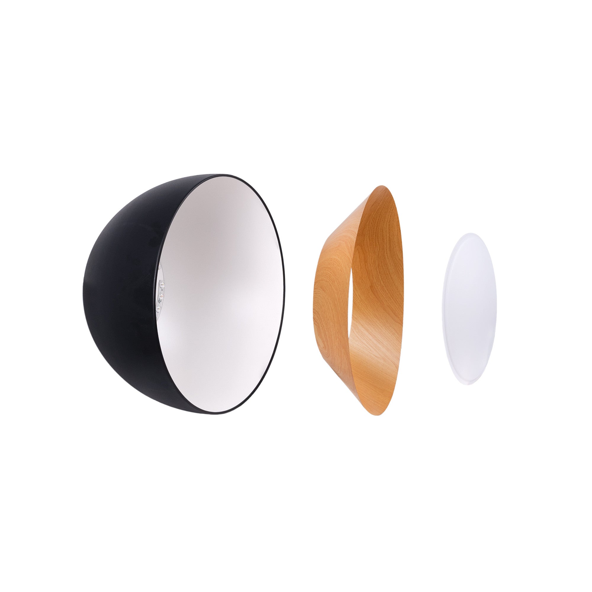 Lámpara de techo LED inclinada CCT 12W - Efecto madera - ø35cm