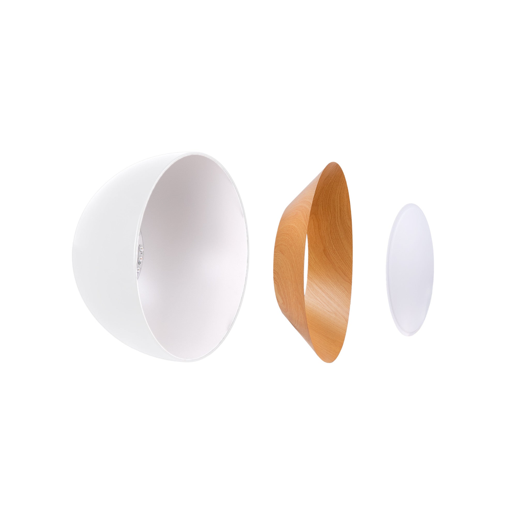 Lámpara de techo LED inclinada CCT 12W - Efecto madera - ø35cm