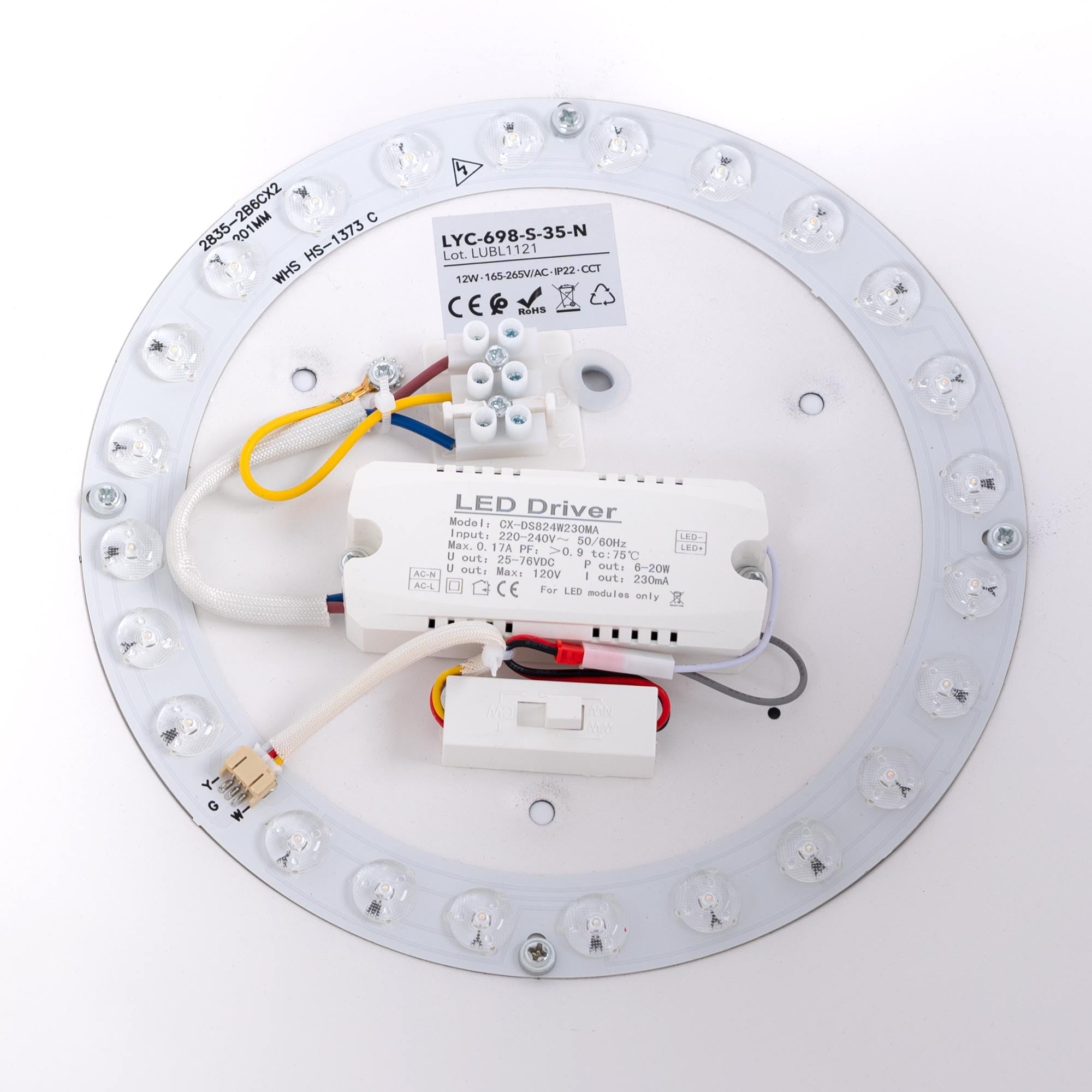 Lámpara de techo LED CCT 12W - Efecto madera - ø35cm