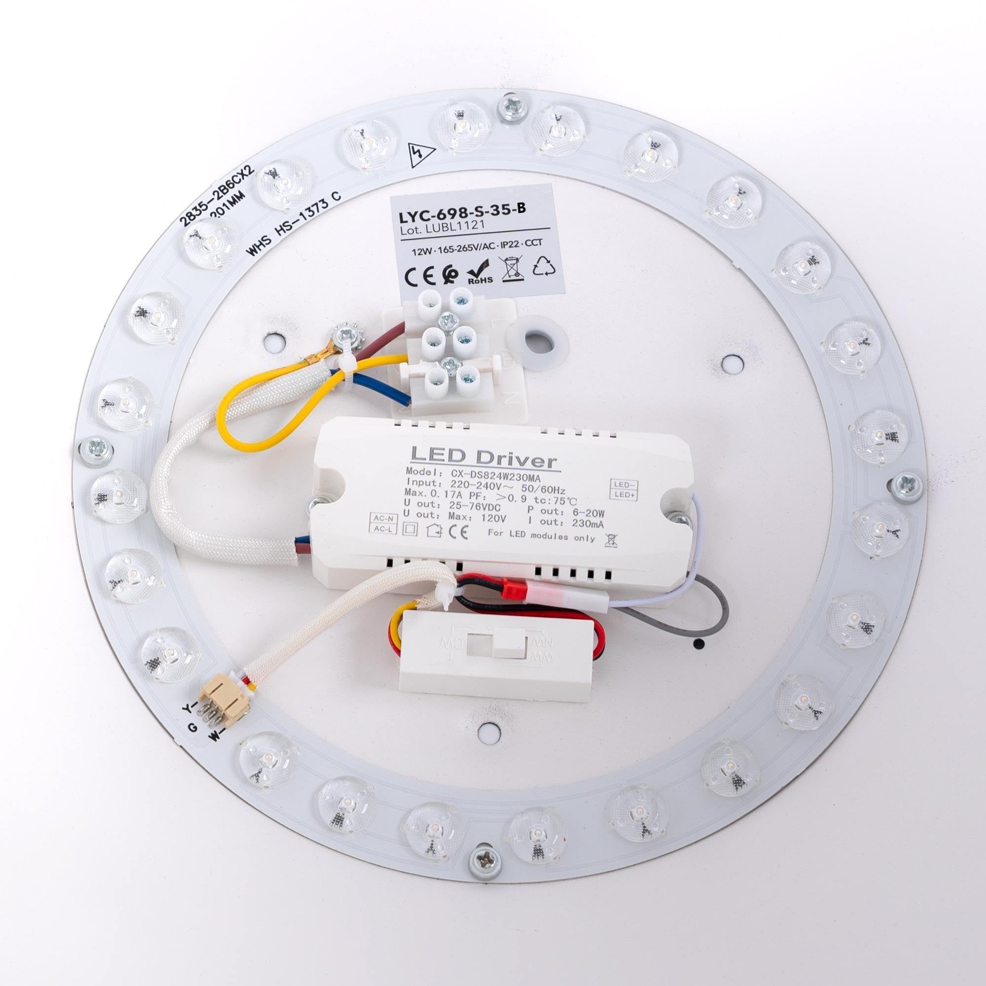 Lámpara de techo LED CCT 12W - Efecto madera - ø35cm