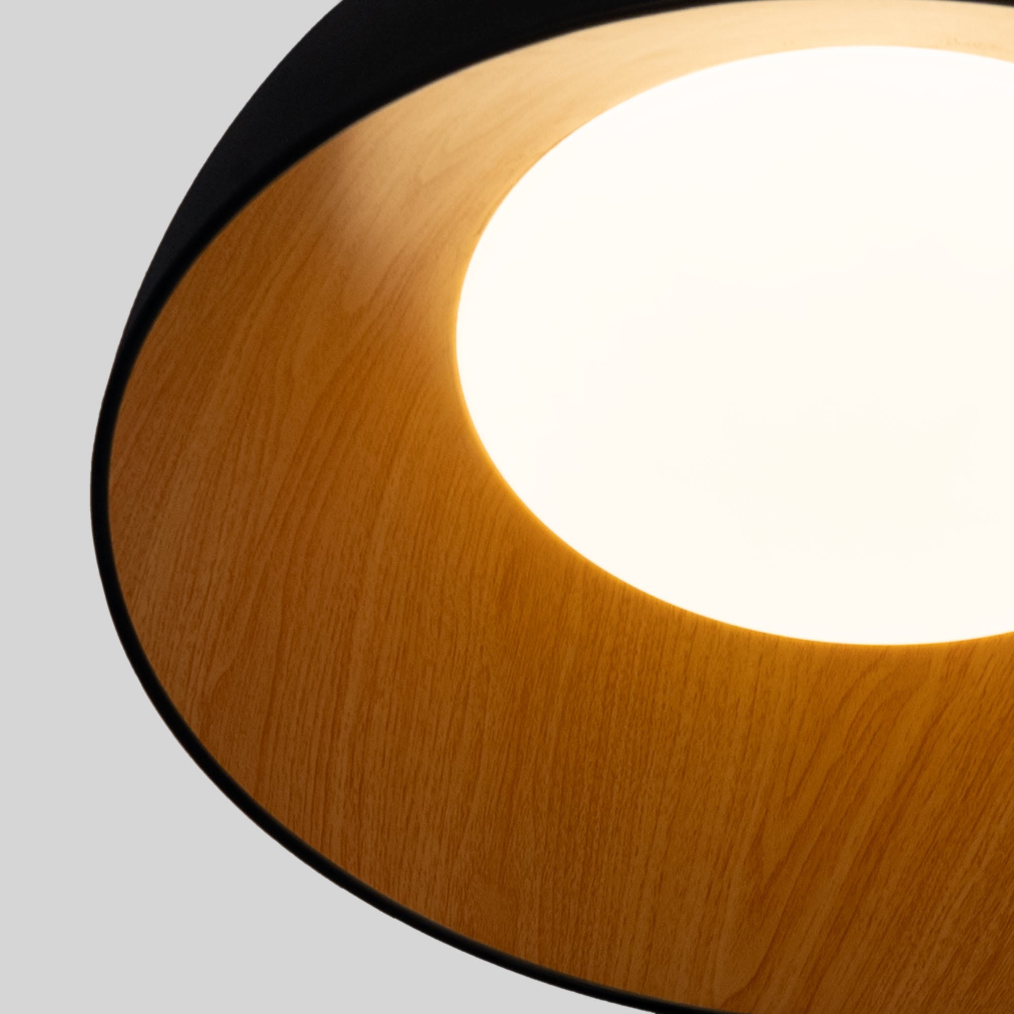 Lámpara de techo LED inclinada CCT 12W - Efecto madera - ø35cm