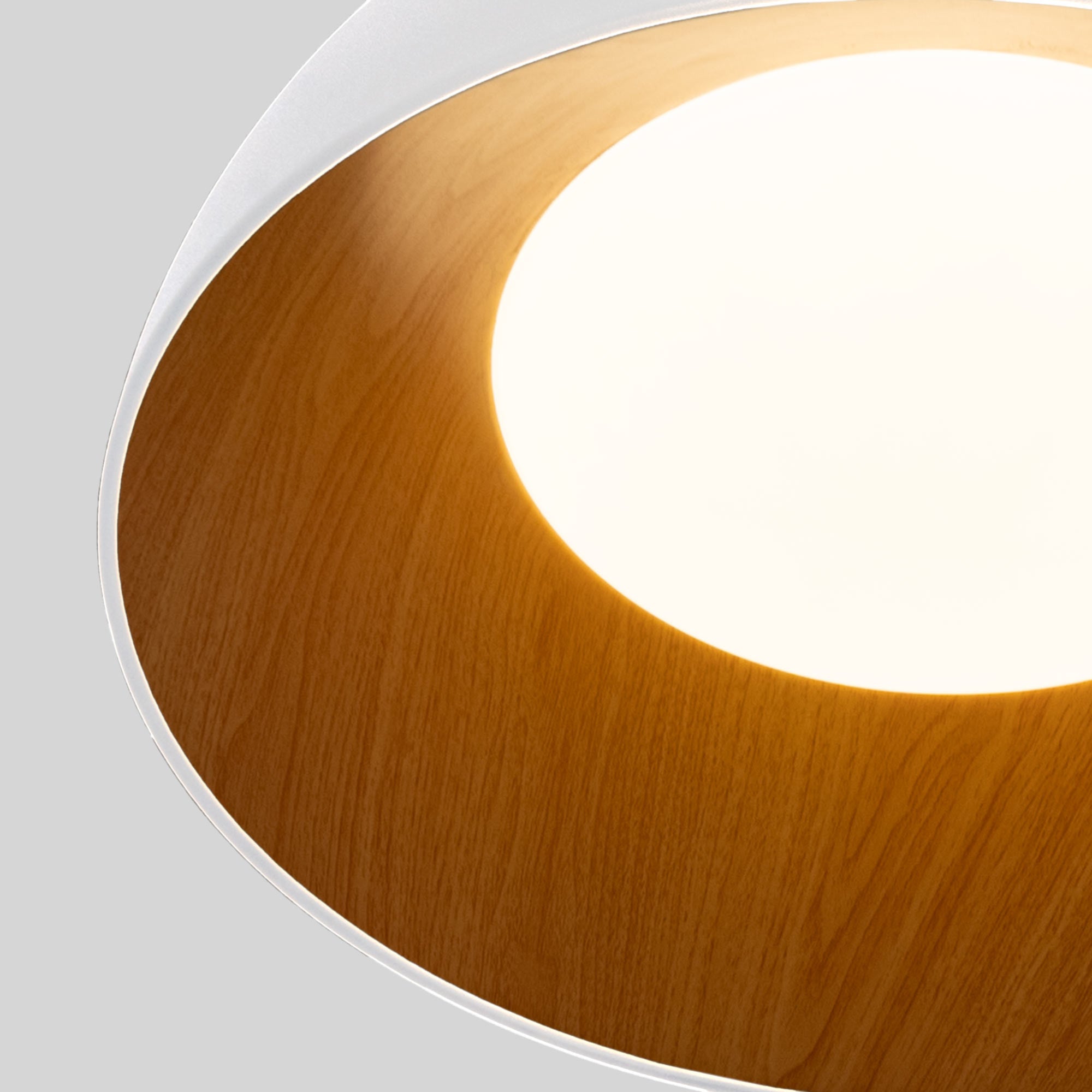 Lámpara de techo LED inclinada CCT 12W - Efecto madera - ø35cm