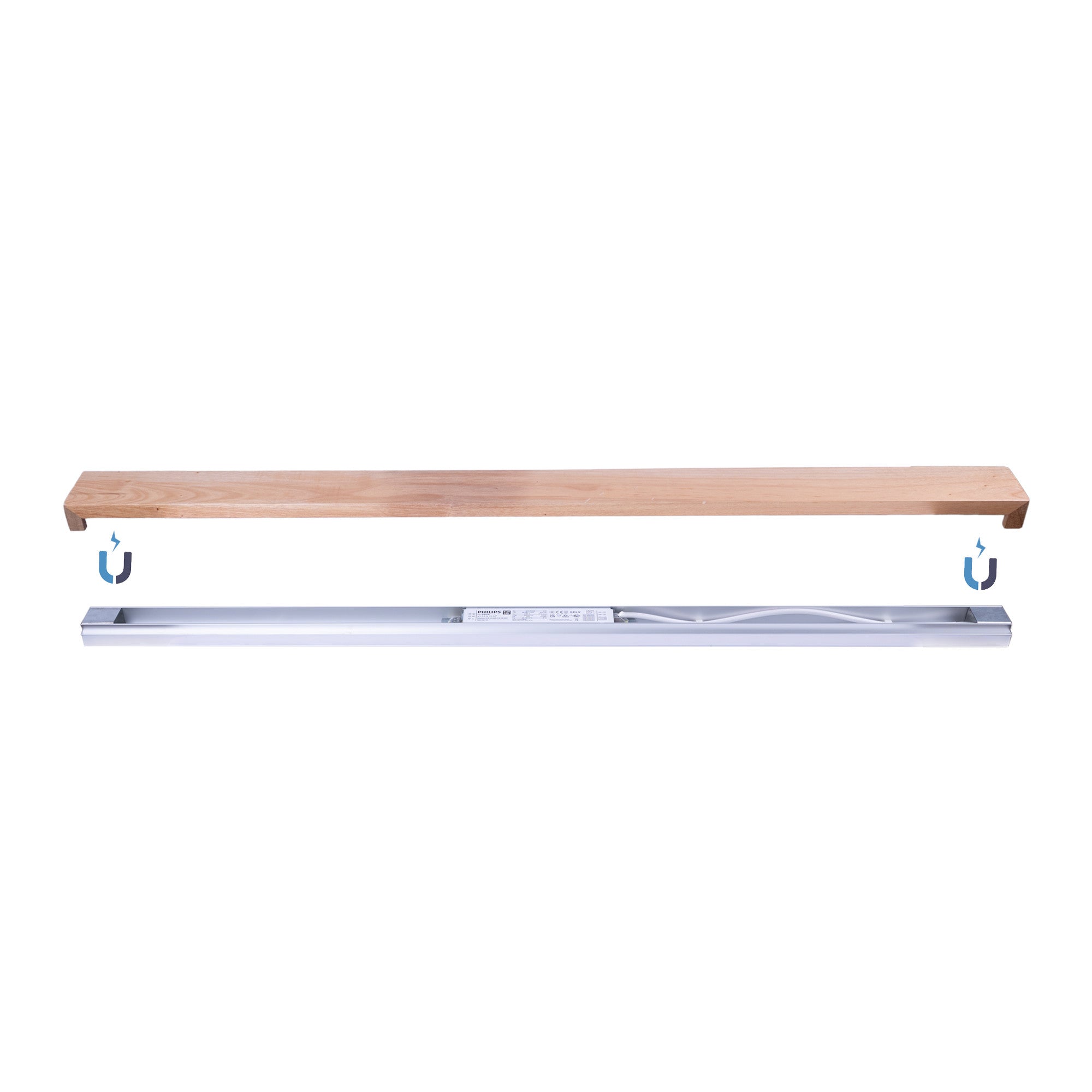 Aplique de pared lineal madera "Wooden" - 26W - 100cm - Driver Philips