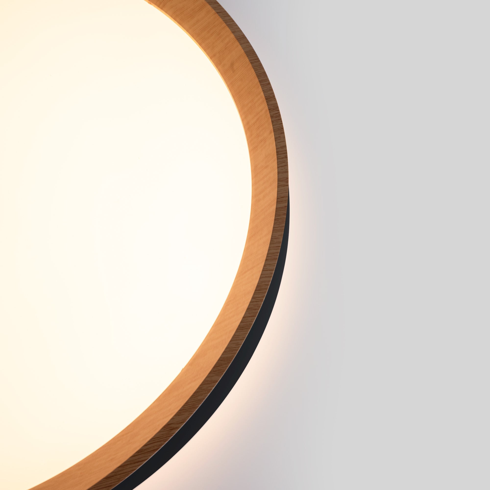 Lámpara de techo LED tipo plafón CCT 24W - Efecto madera - Ø40cm