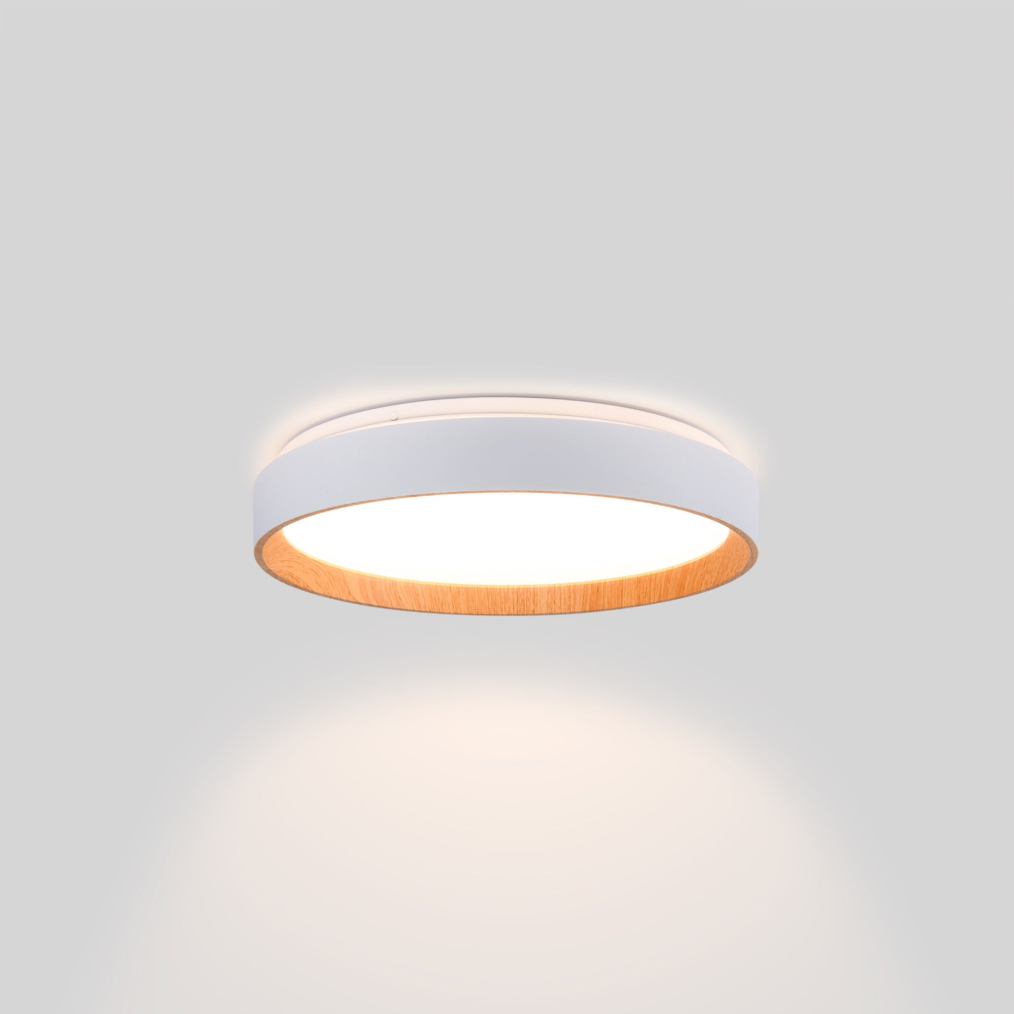 Lámpara de techo LED tipo plafón CCT 24W - Efecto madera - Ø40cm