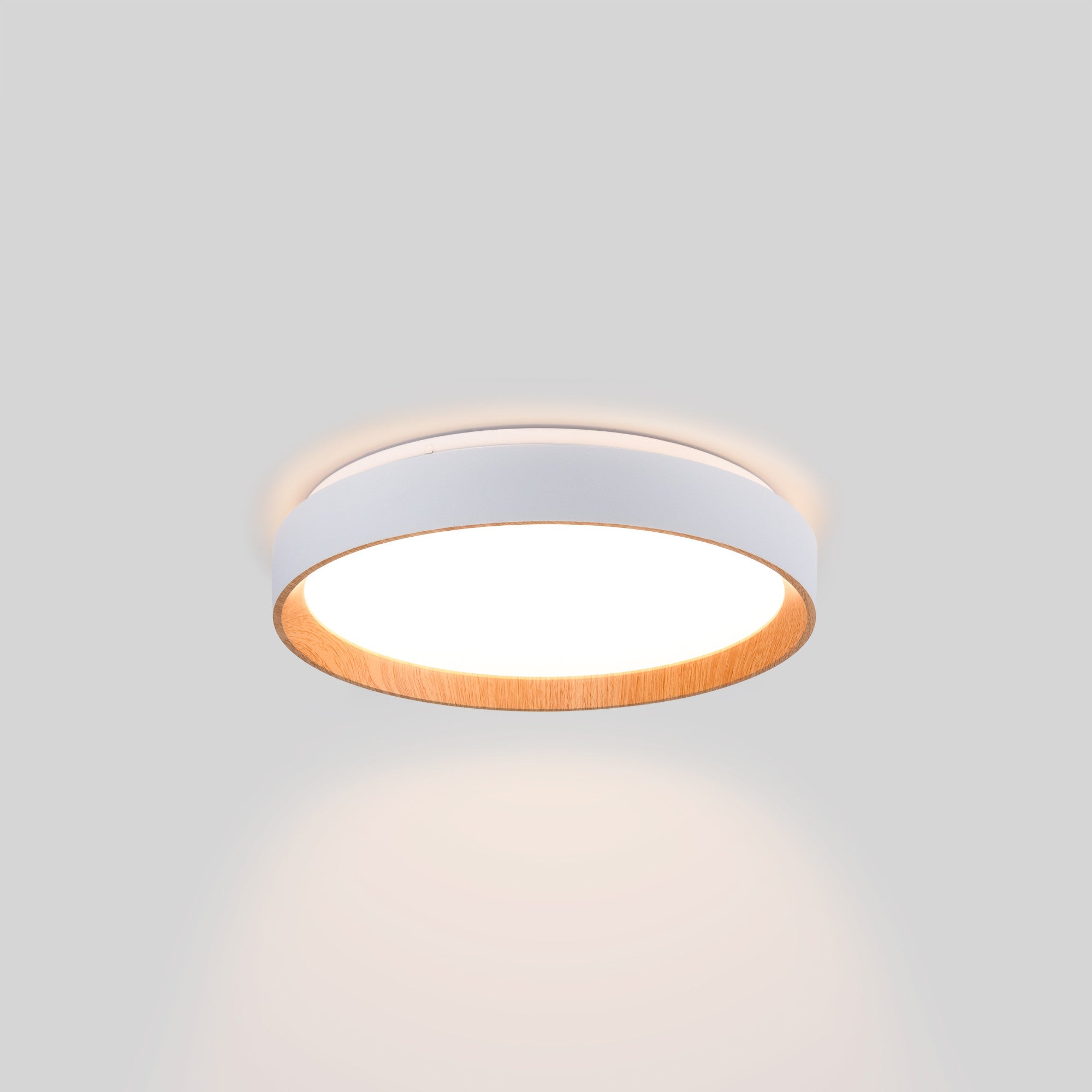 Lámpara de techo LED tipo plafón CCT 24W - Efecto madera - Ø40cm