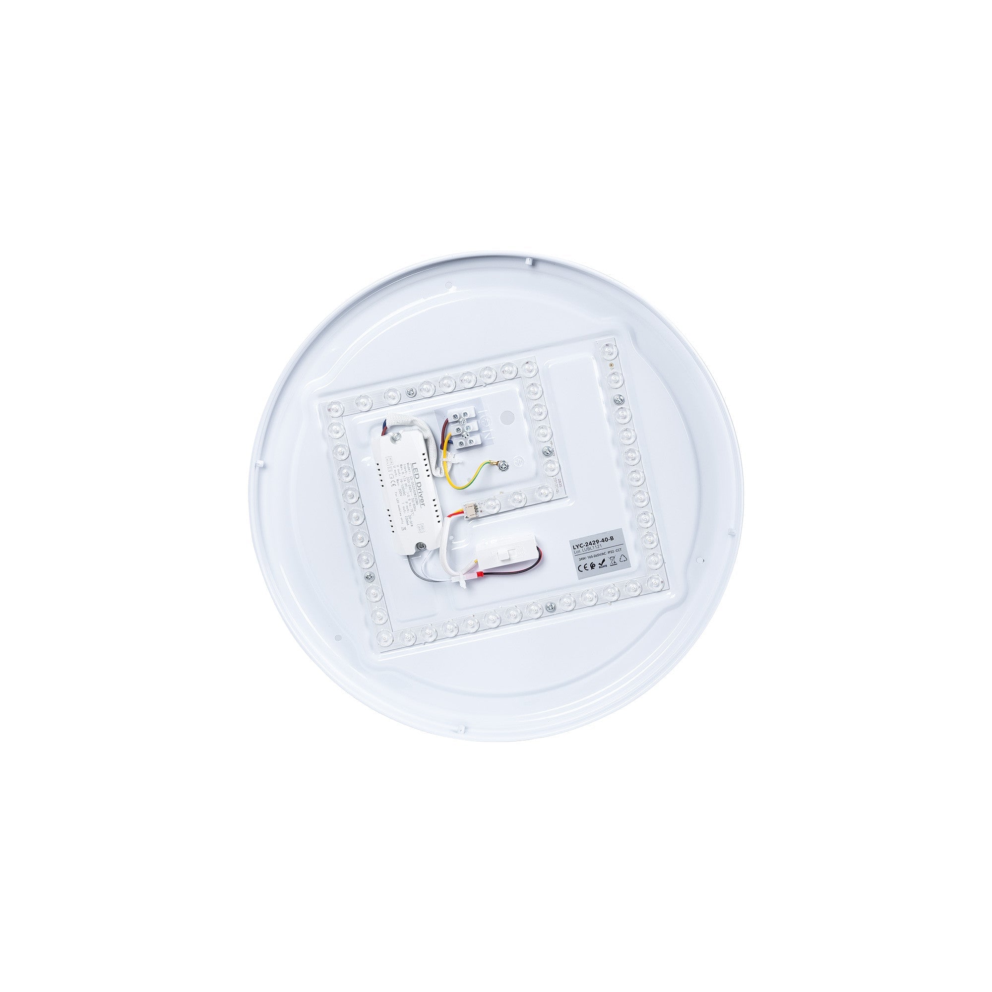 Lámpara de techo LED tipo plafón CCT 24W - Efecto madera - Ø40cm