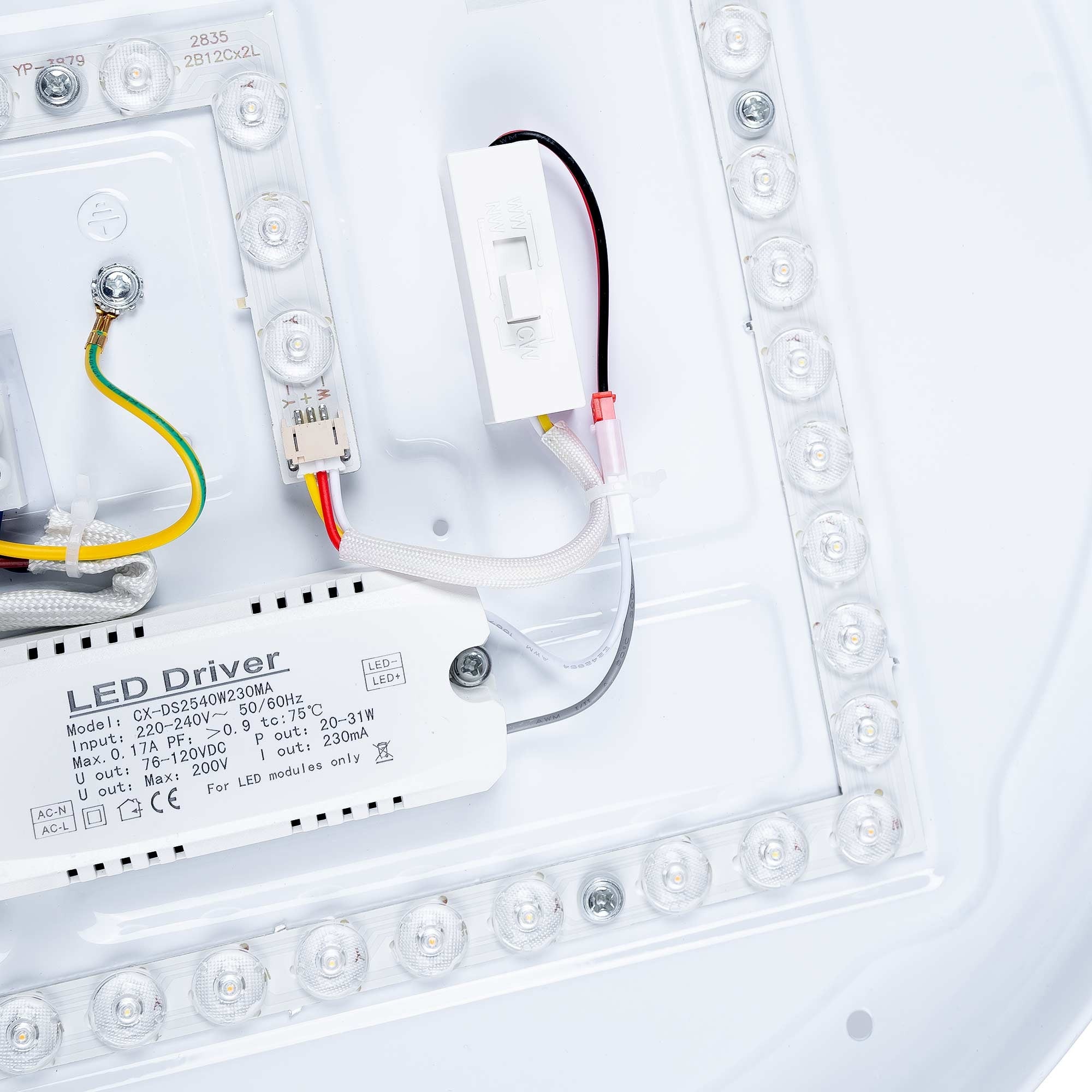 Lámpara de techo LED tipo plafón CCT 24W - Efecto madera - Ø40cm