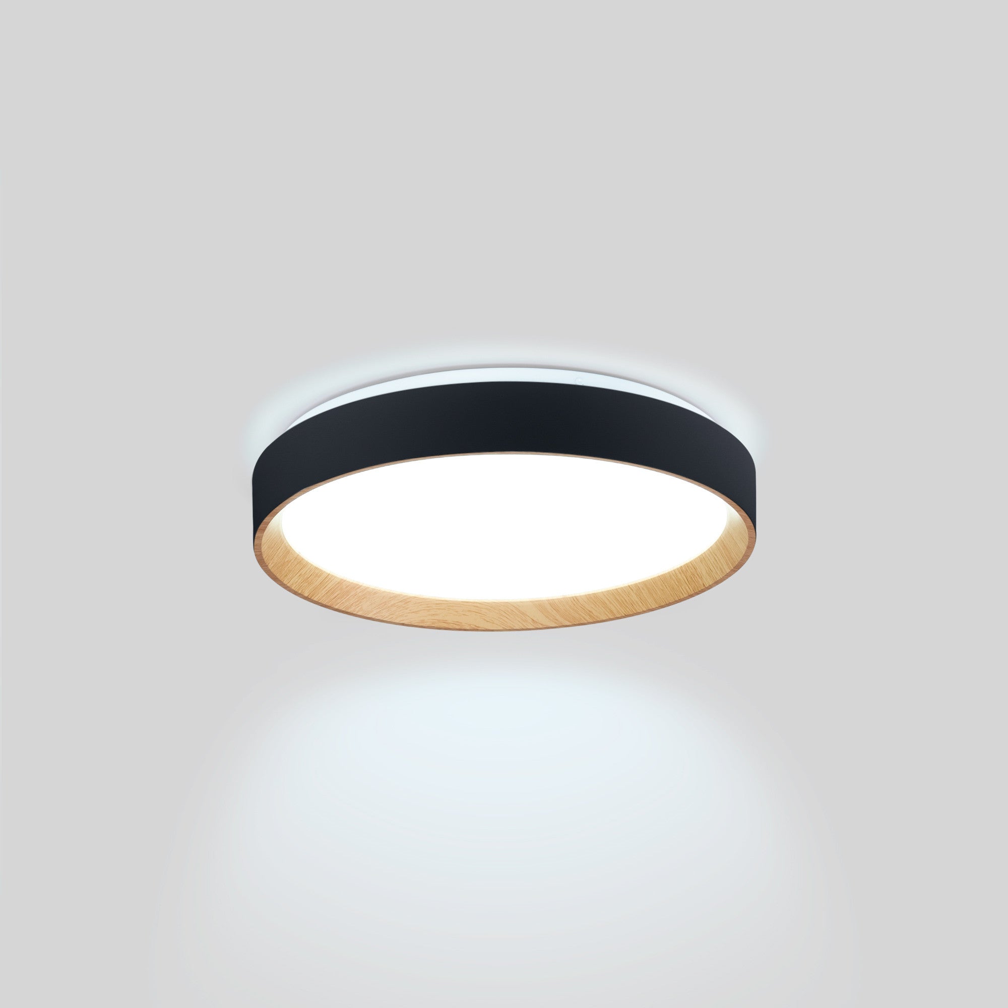 Lámpara de techo LED tipo plafón CCT 24W - Efecto madera - Ø40cm