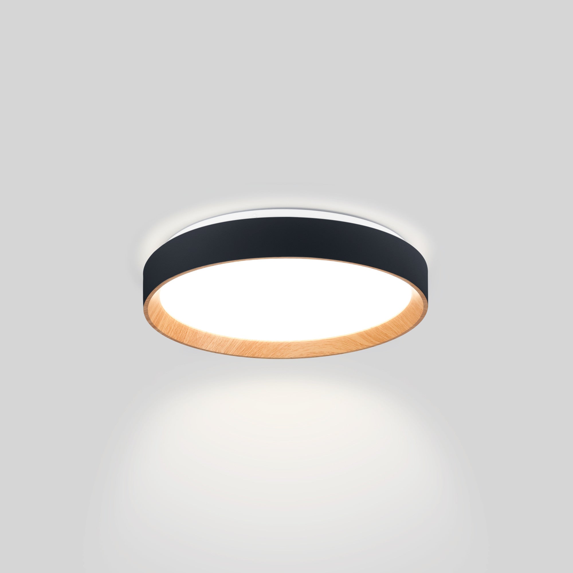 Lámpara de techo LED tipo plafón CCT 24W - Efecto madera - Ø40cm
