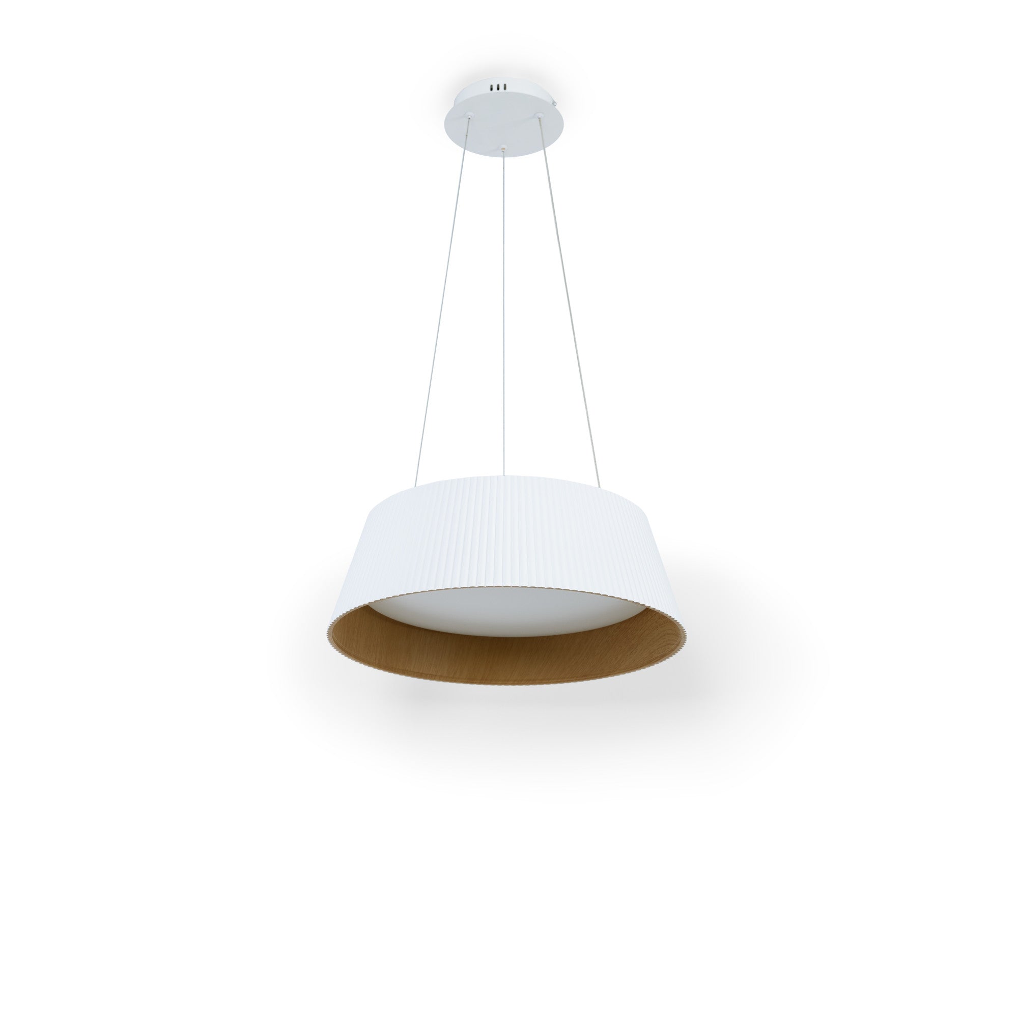 Lámpara colgante LED CCT 24W - Efecto madera - ø46cm