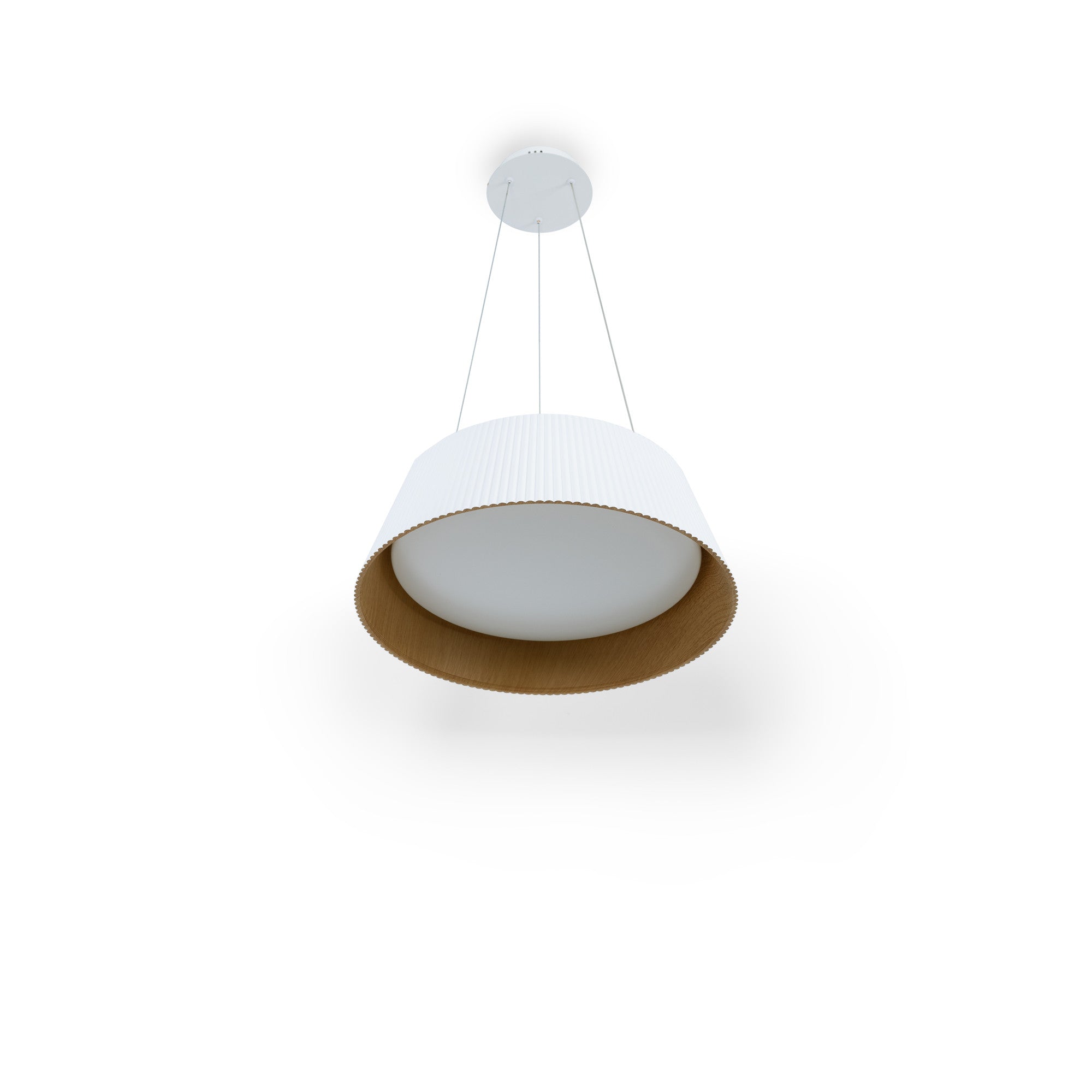 Lámpara colgante LED CCT 24W - Efecto madera - ø46cm