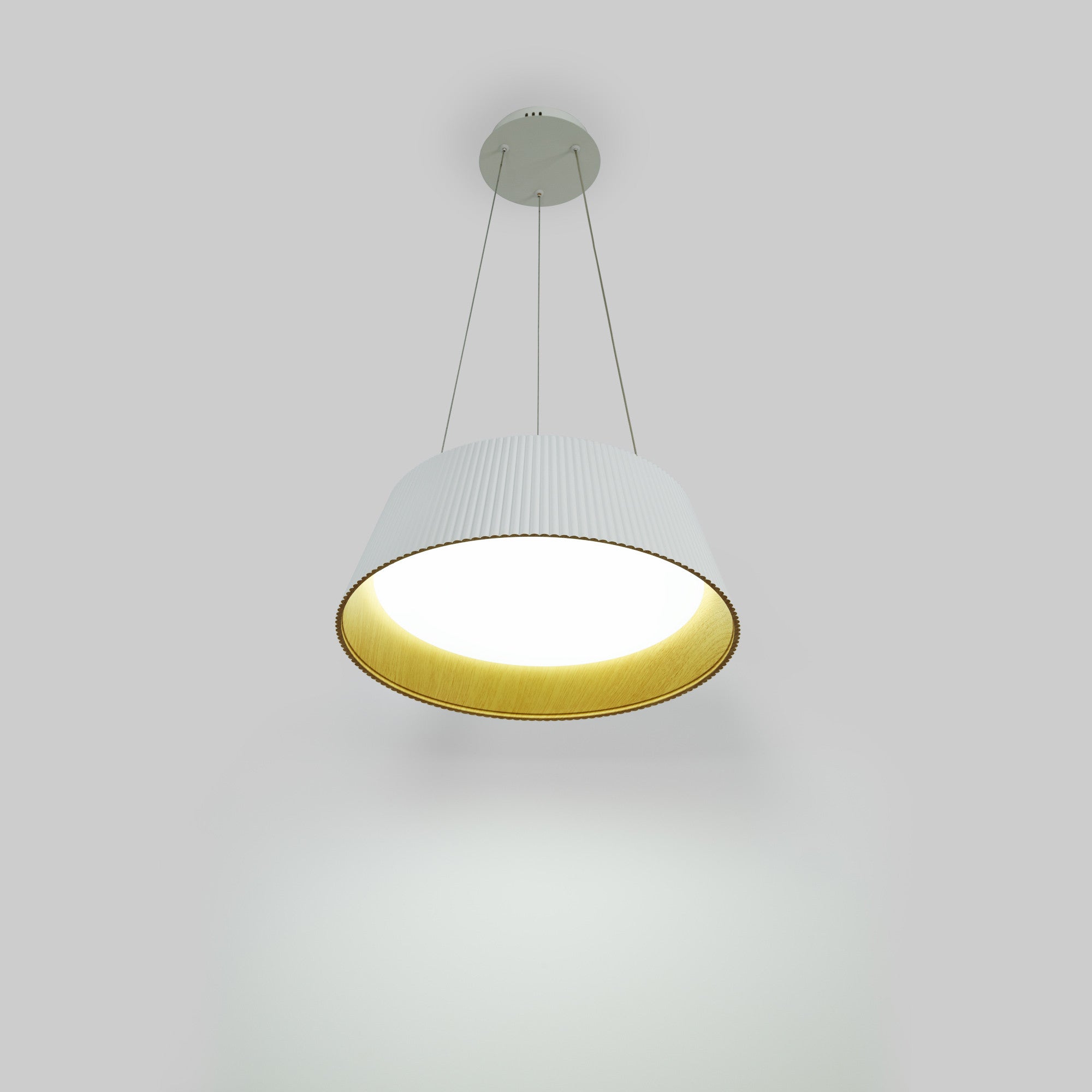 Lámpara colgante LED CCT 24W - Efecto madera - ø46cm