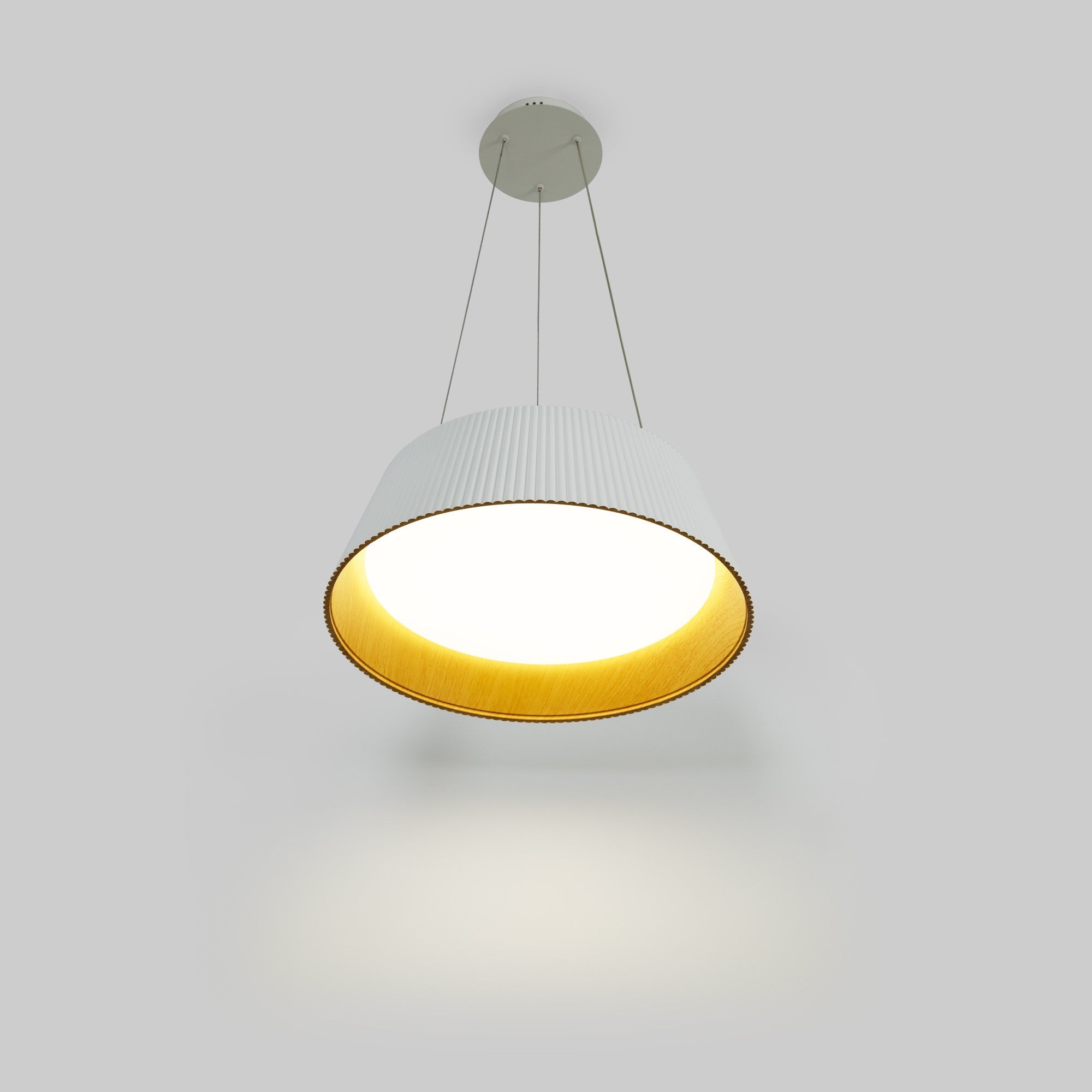 Lámpara colgante LED CCT 24W - Efecto madera - ø46cm