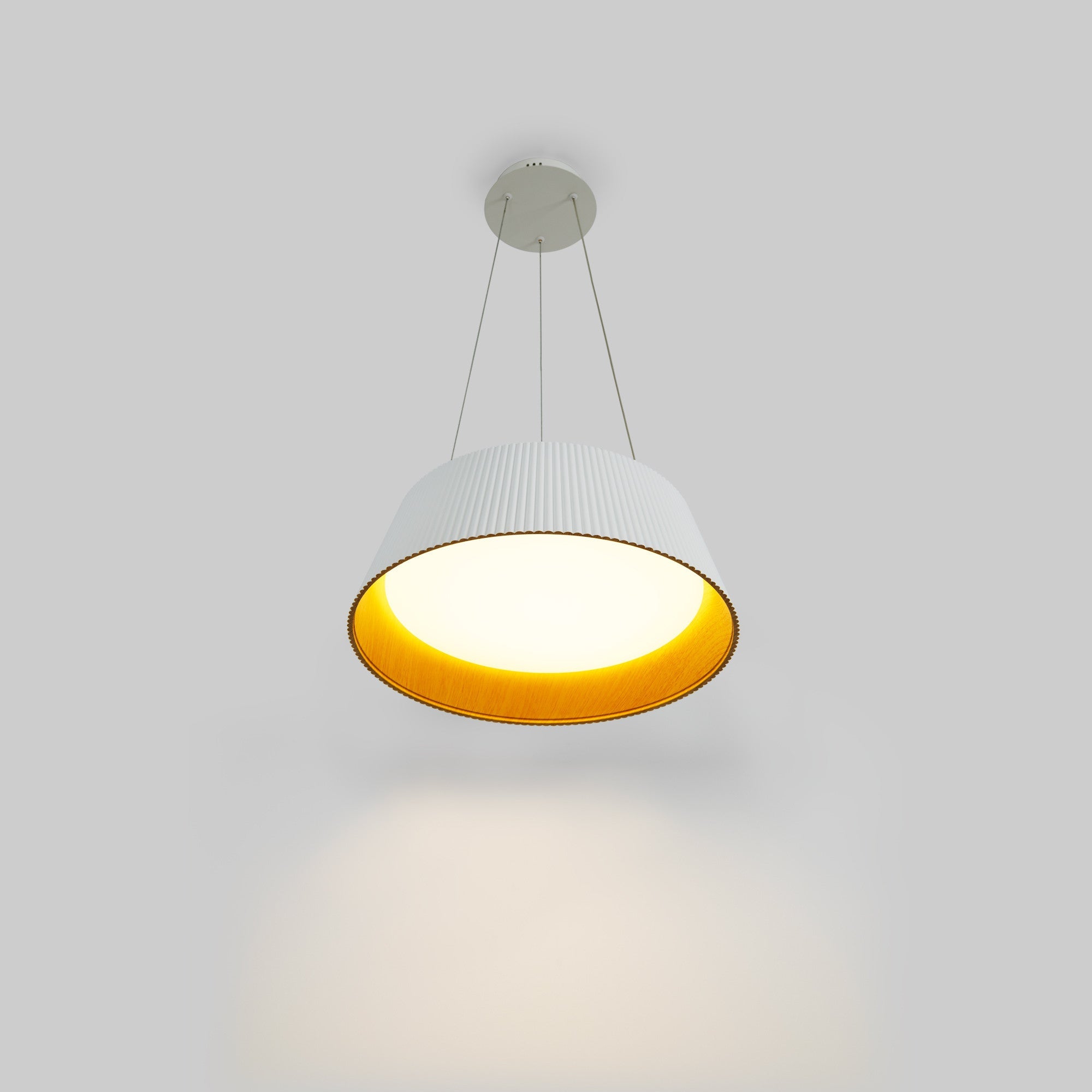 Lámpara colgante LED CCT 24W - Efecto madera - ø46cm