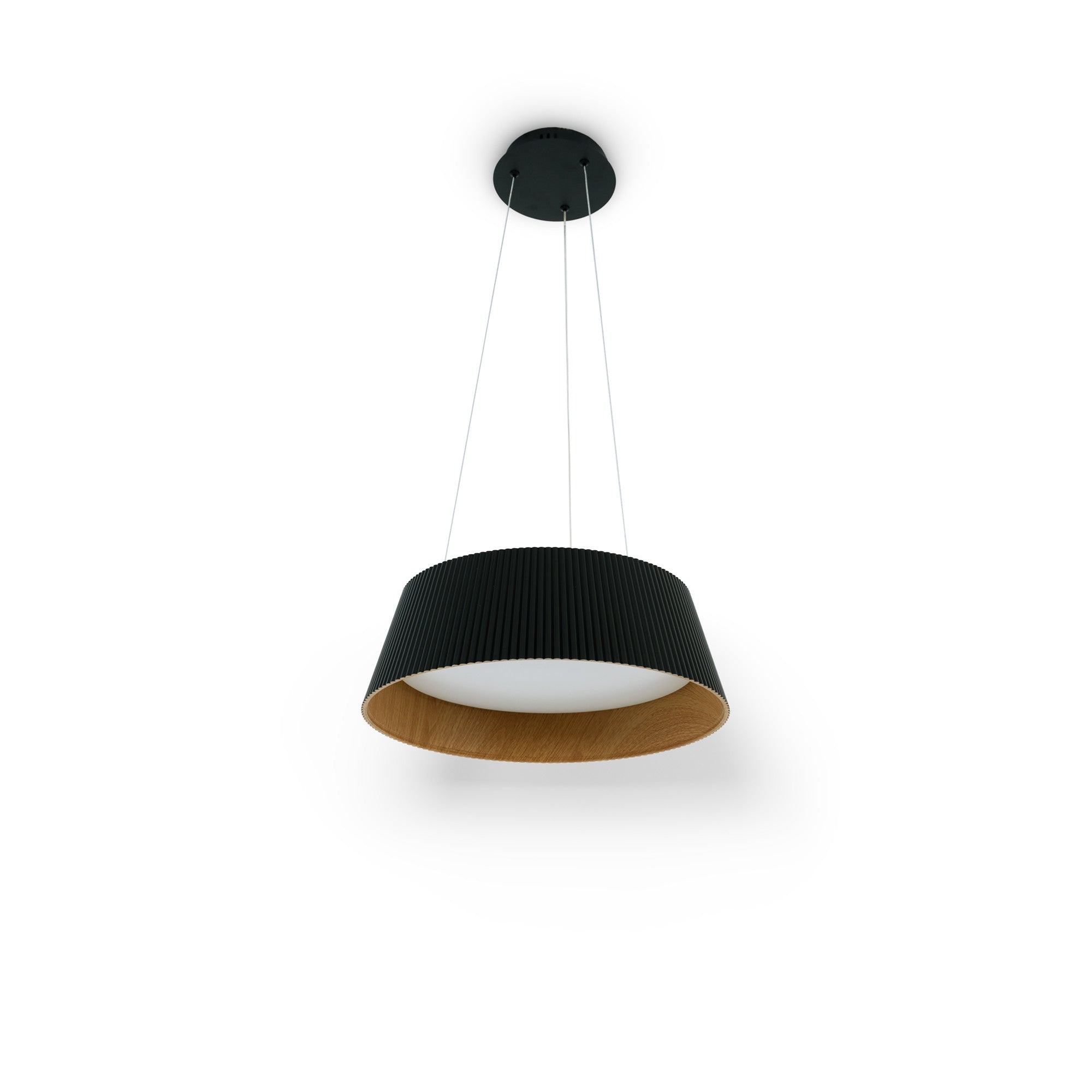Lámpara colgante LED CCT 24W - Efecto madera - ø46cm