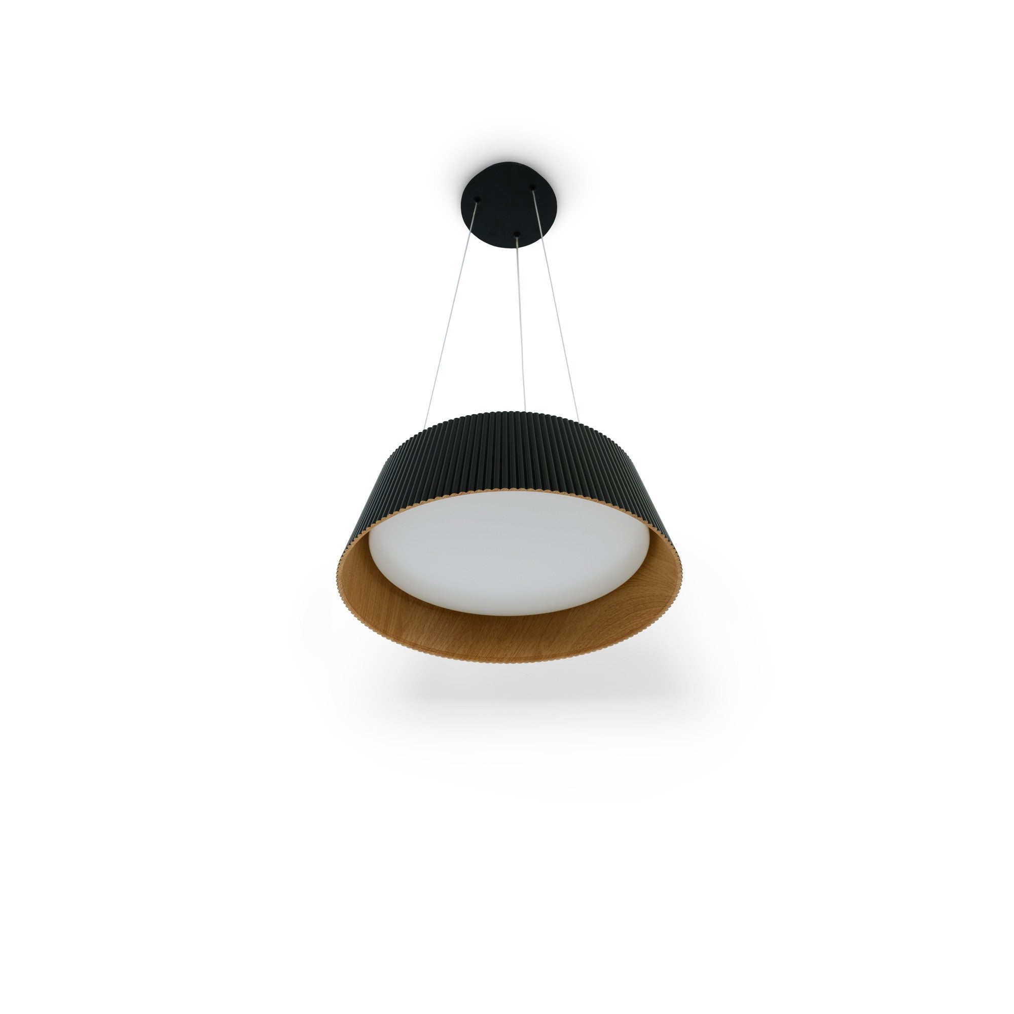 Lámpara colgante LED CCT 24W - Efecto madera - ø46cm