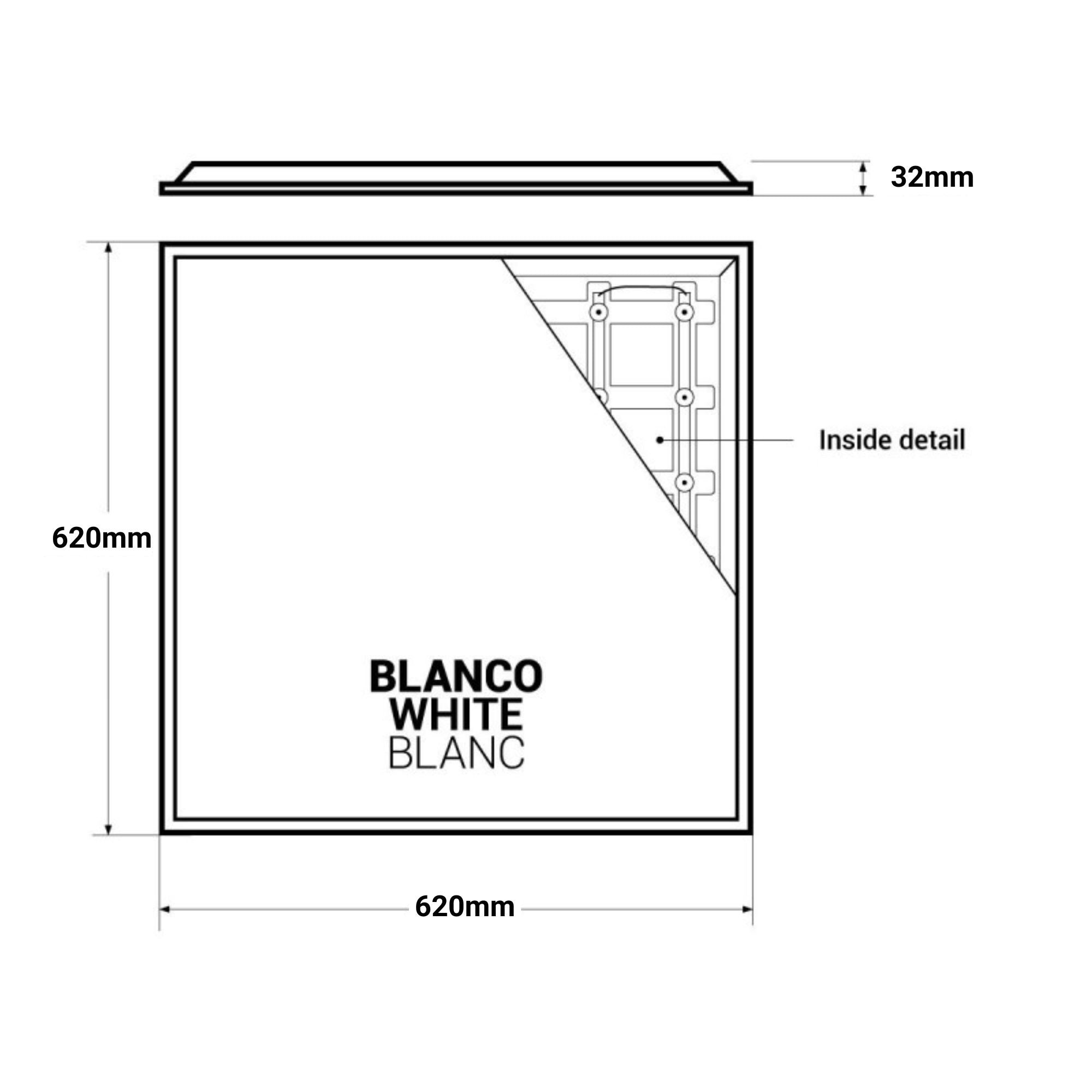 Panel LED empotrable Backlight 62x62cm - 4800lm - Driver Osram- 40W - UGR18 - IP20