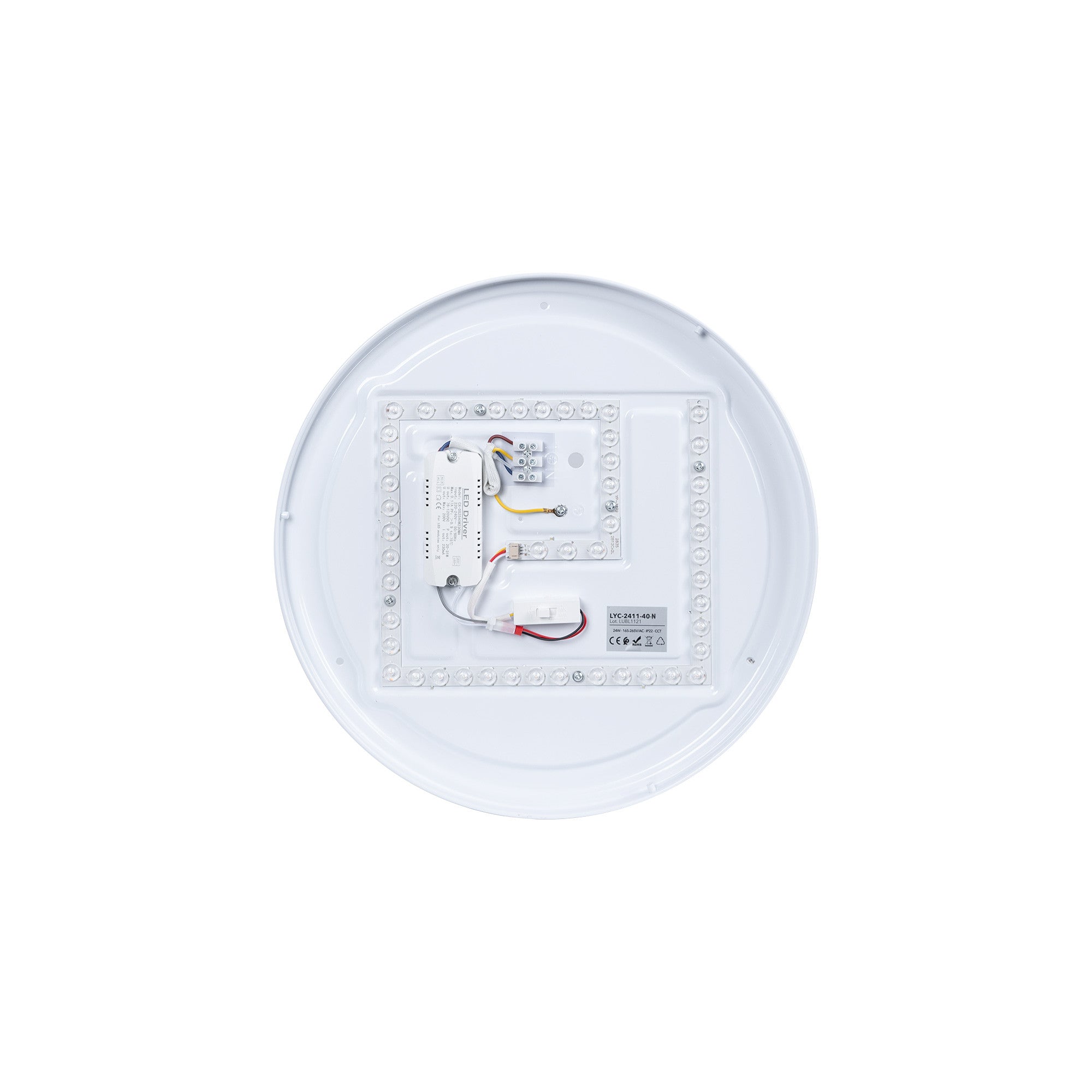 Plafón LED techo CCT 24W - Madera y Policarbonato - ø40cm - IP22