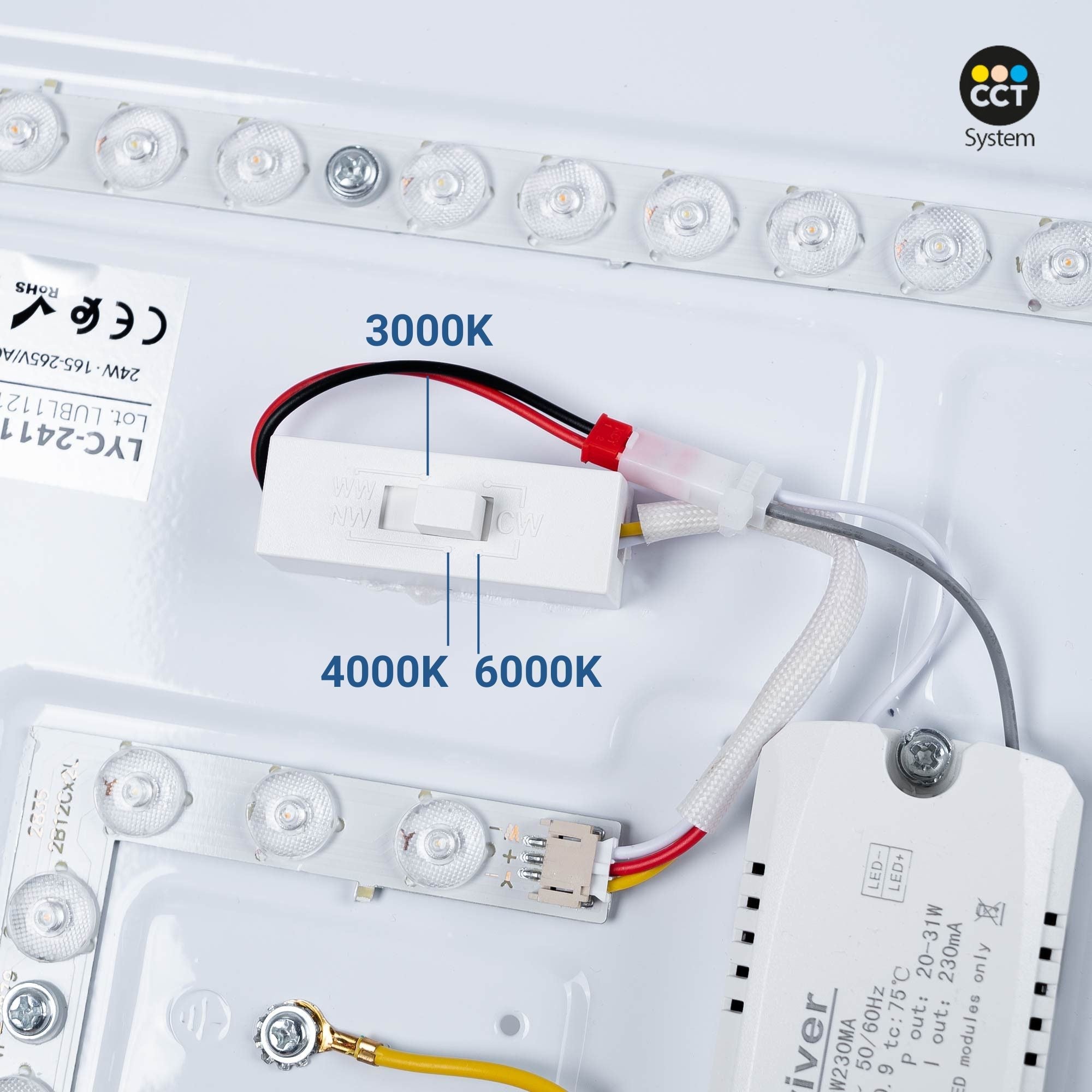 Plafón LED techo CCT 24W - Madera y Policarbonato - ø40cm - IP22