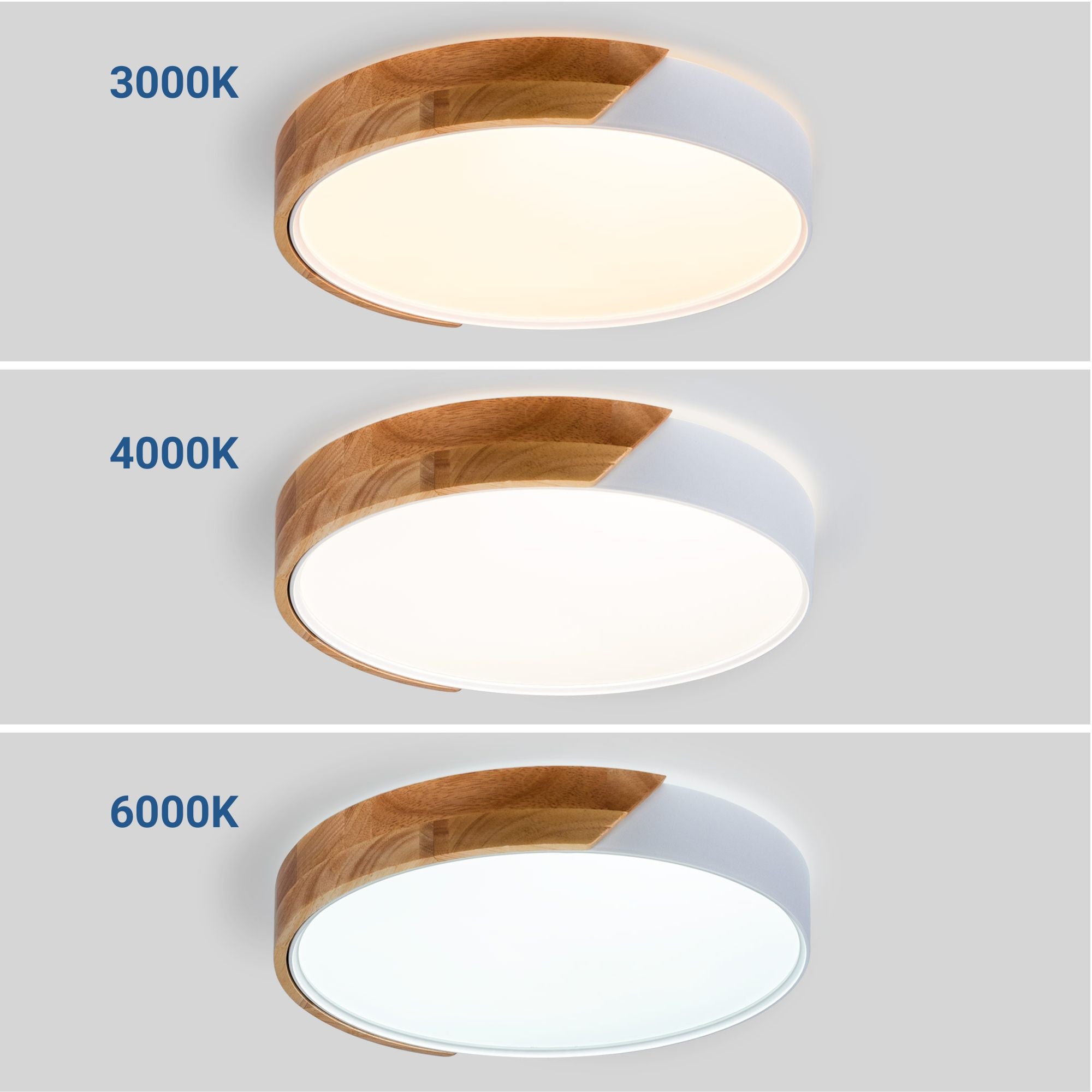 Plafón LED techo CCT 24W - Madera y Policarbonato - ø40cm - IP22