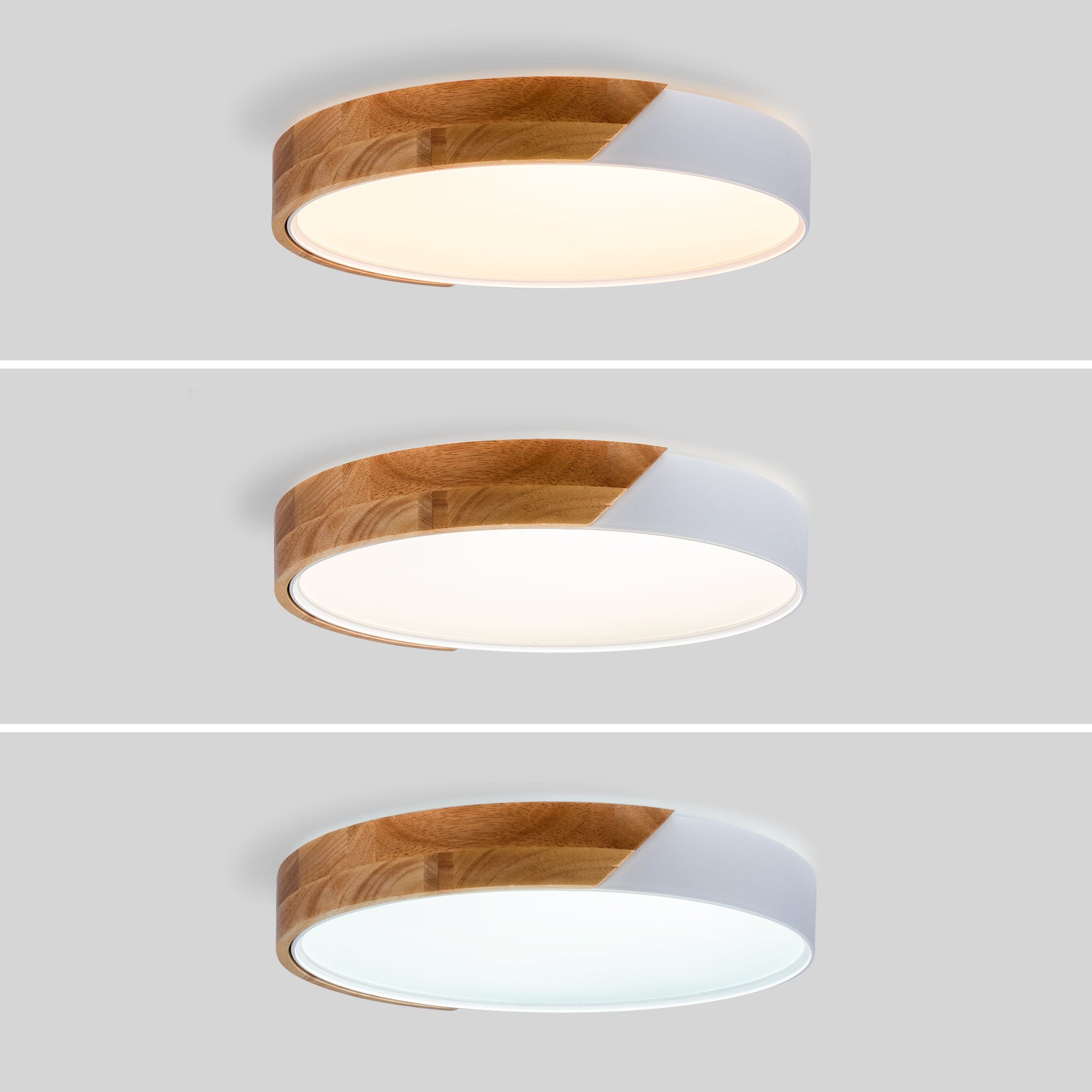 Plafón LED techo CCT 24W - Madera y Policarbonato - ø40cm - IP22