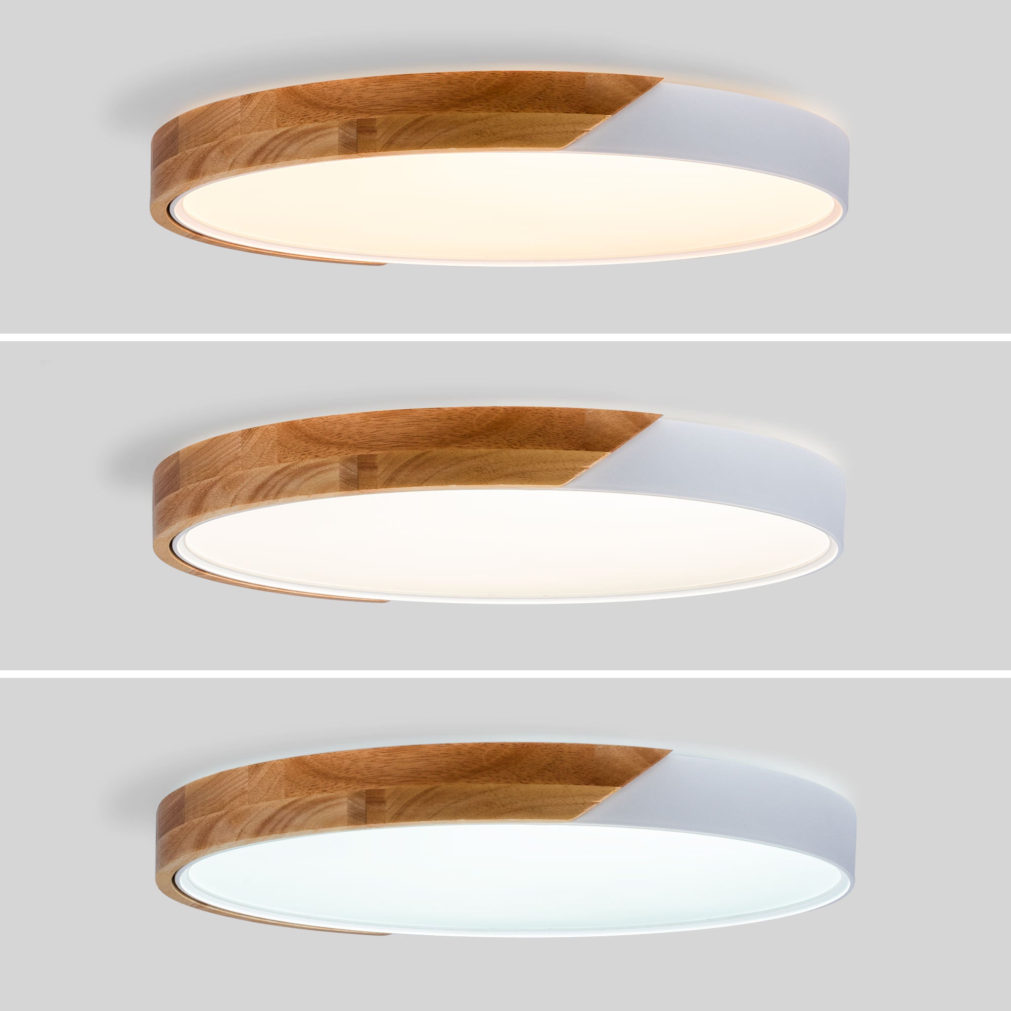 Plafón LED techo CCT 36W - Madera y Policarbonato- ø50cm - IP22