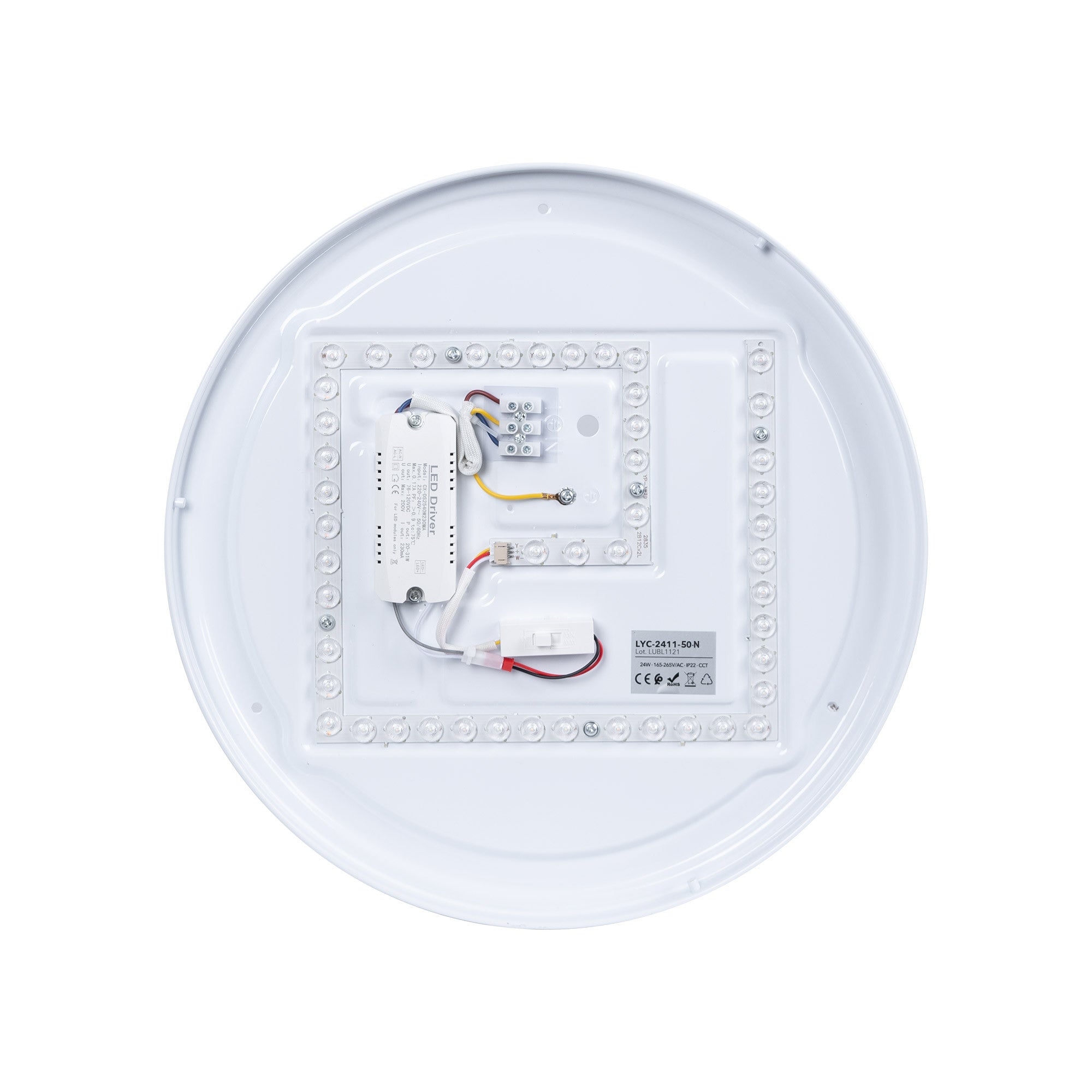 Plafón LED techo CCT 36W - Madera y Policarbonato- ø50cm - IP22