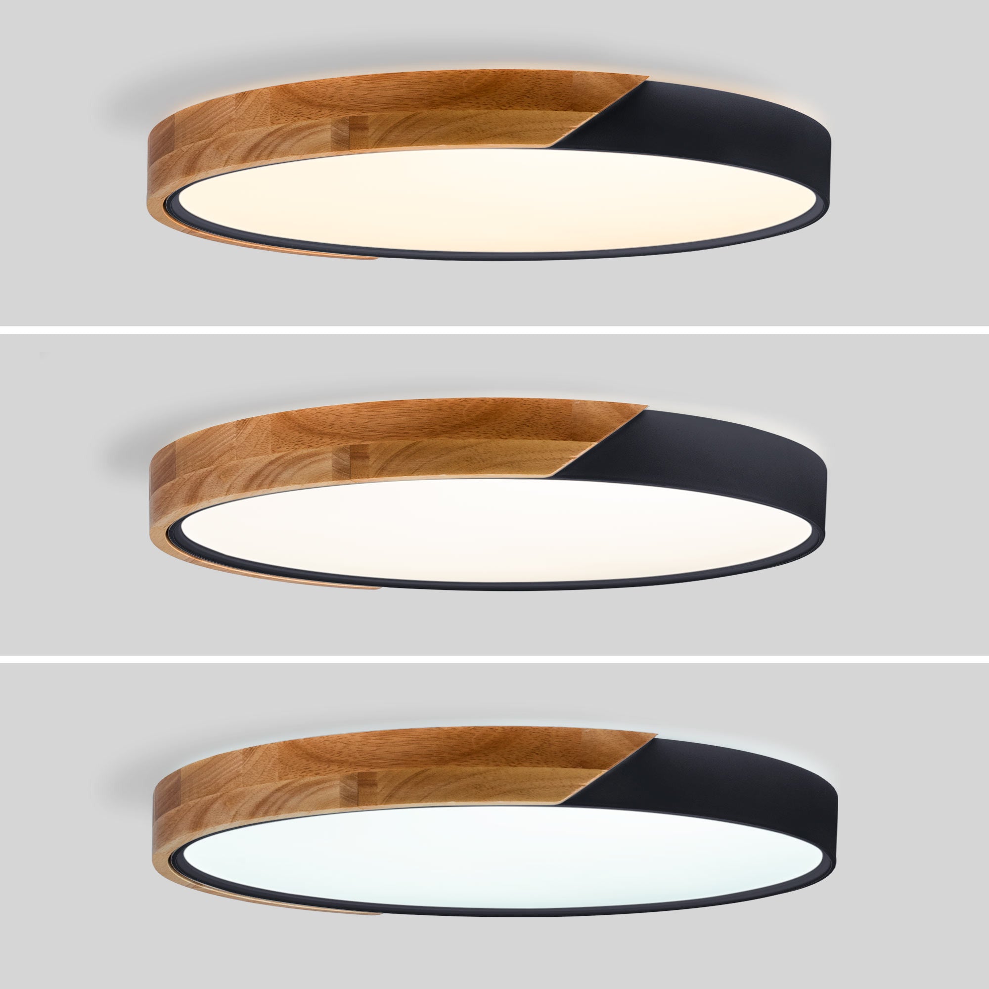 Plafón LED techo CCT 36W - Madera y Policarbonato- ø50cm - IP22