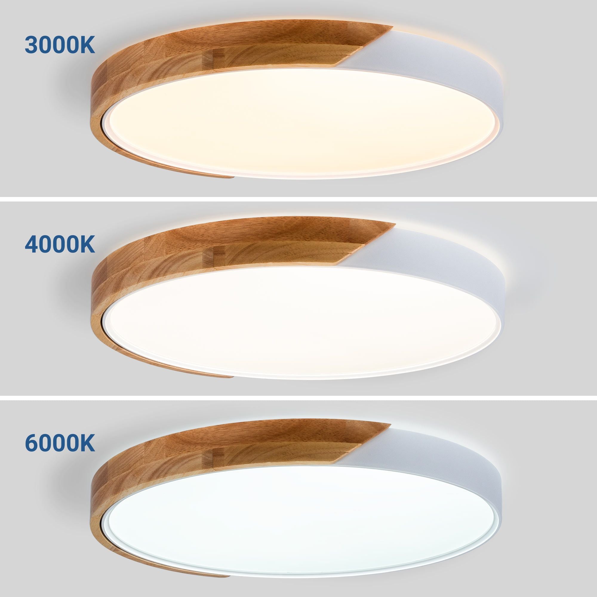 Plafón LED techo CCT 36W - Madera y Policarbonato- ø50cm - IP22