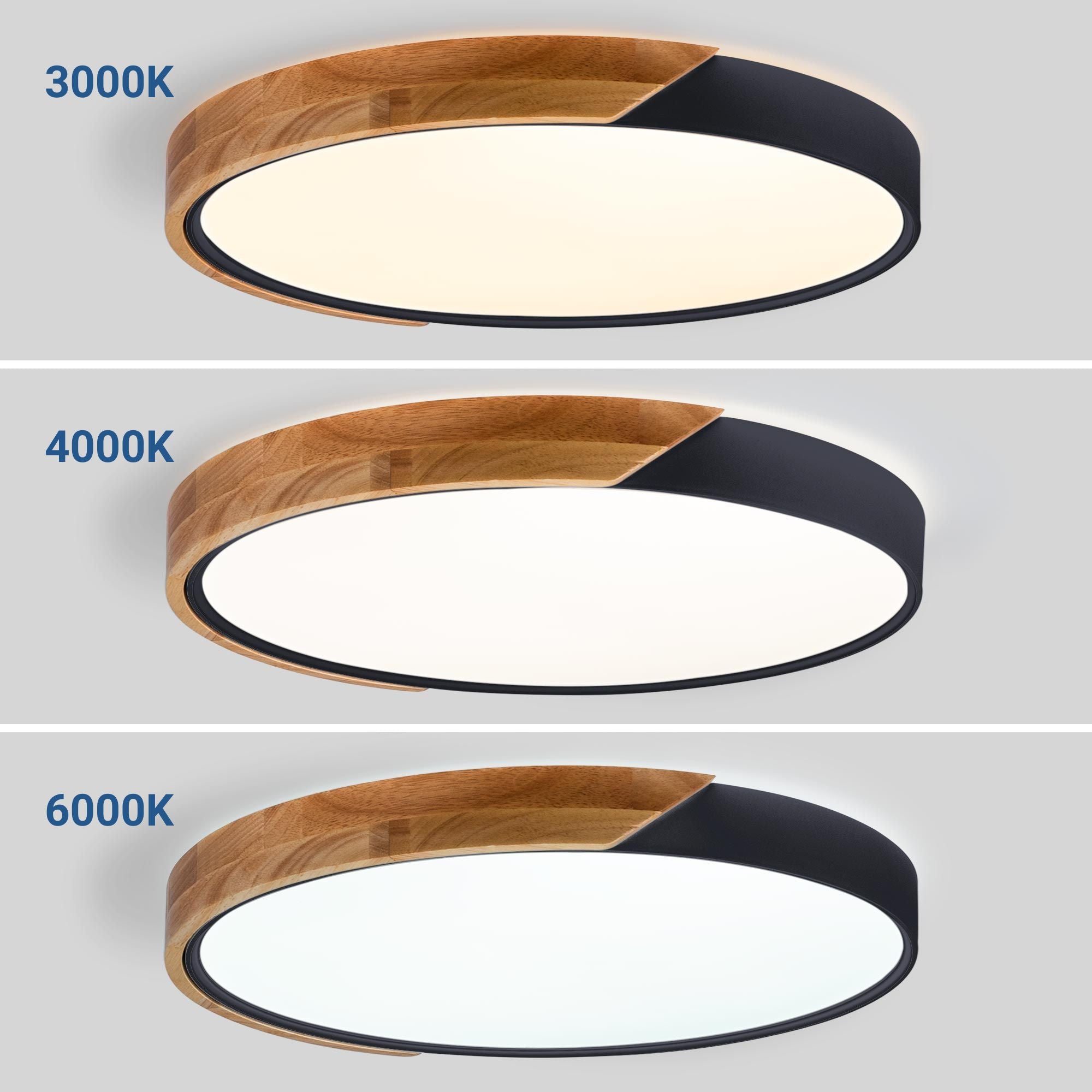 Plafón LED techo CCT 36W - Madera y Policarbonato- ø50cm - IP22