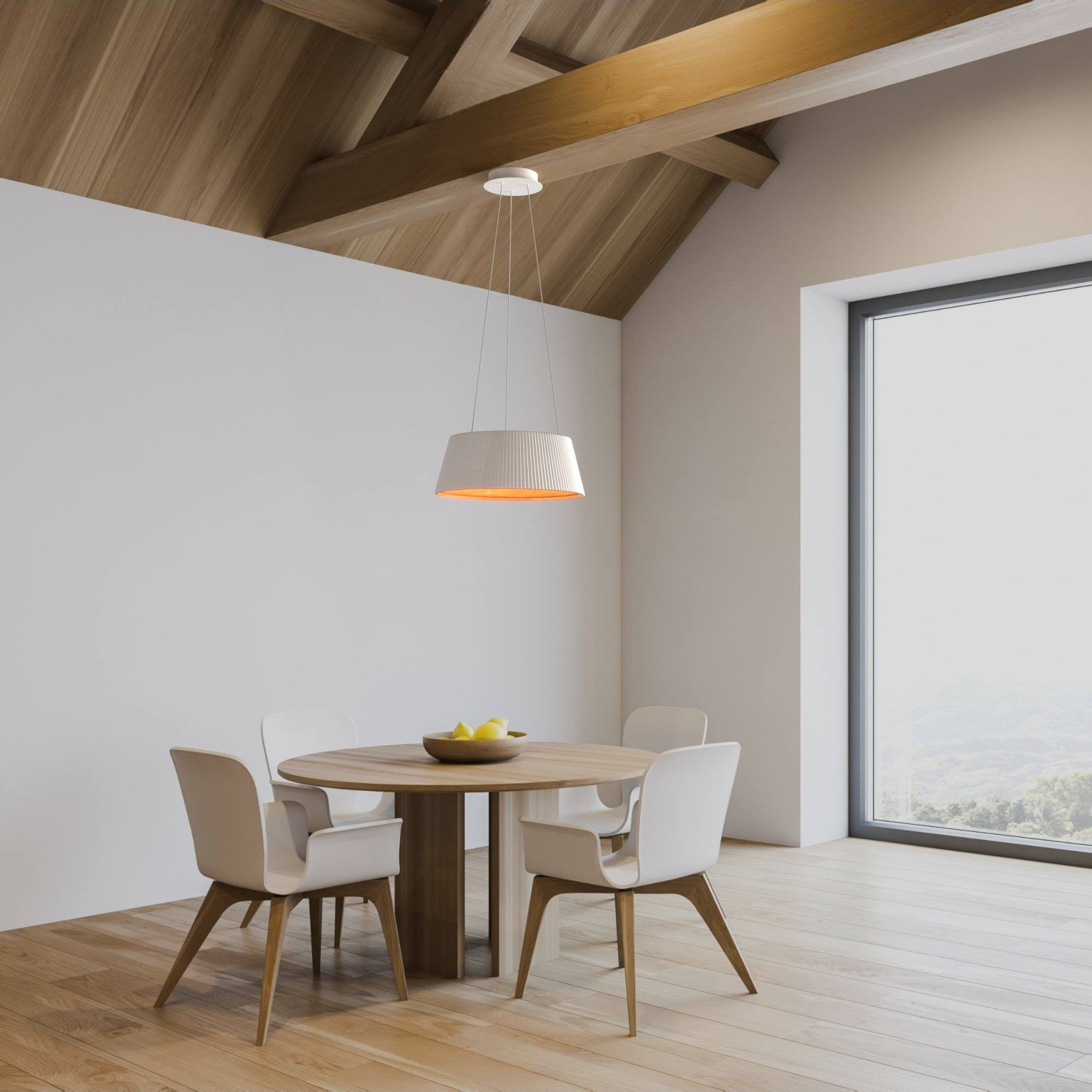 Lámpara colgante LED CCT 24W - Efecto madera - ø46cm
