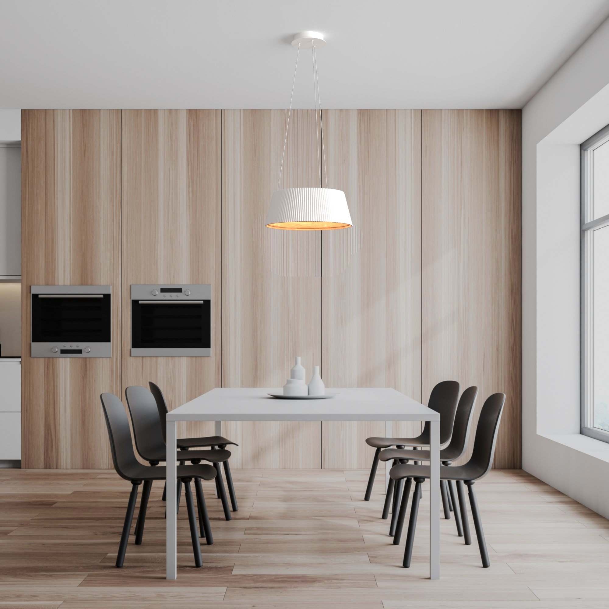 Lámpara colgante LED CCT 24W - Efecto madera - ø46cm