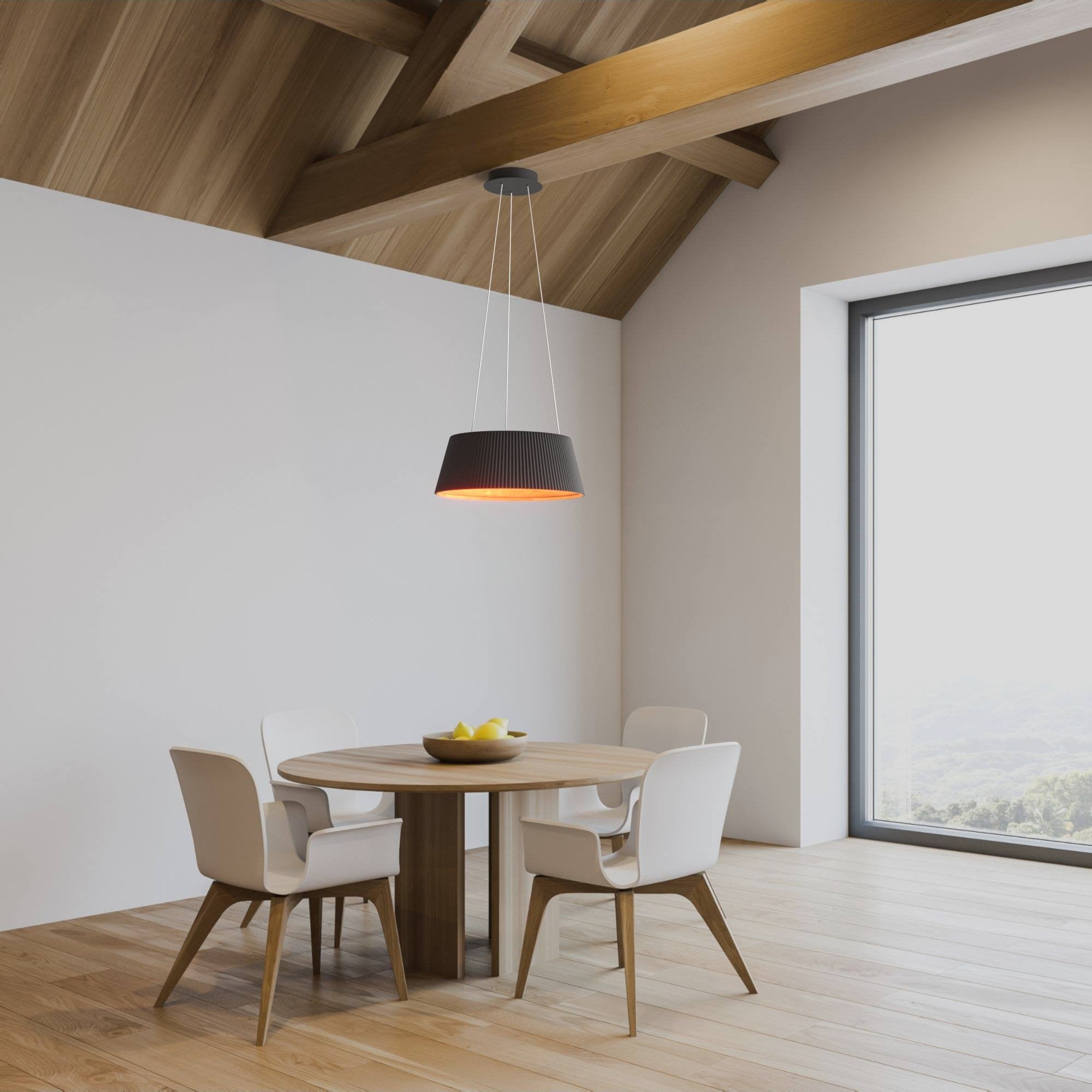 Lámpara colgante LED CCT 24W - Efecto madera - ø46cm