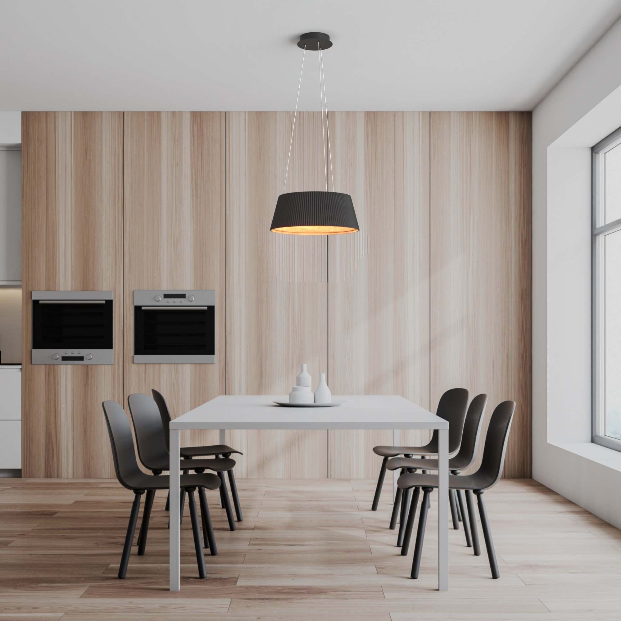 Lámpara colgante LED CCT 24W - Efecto madera - ø46cm