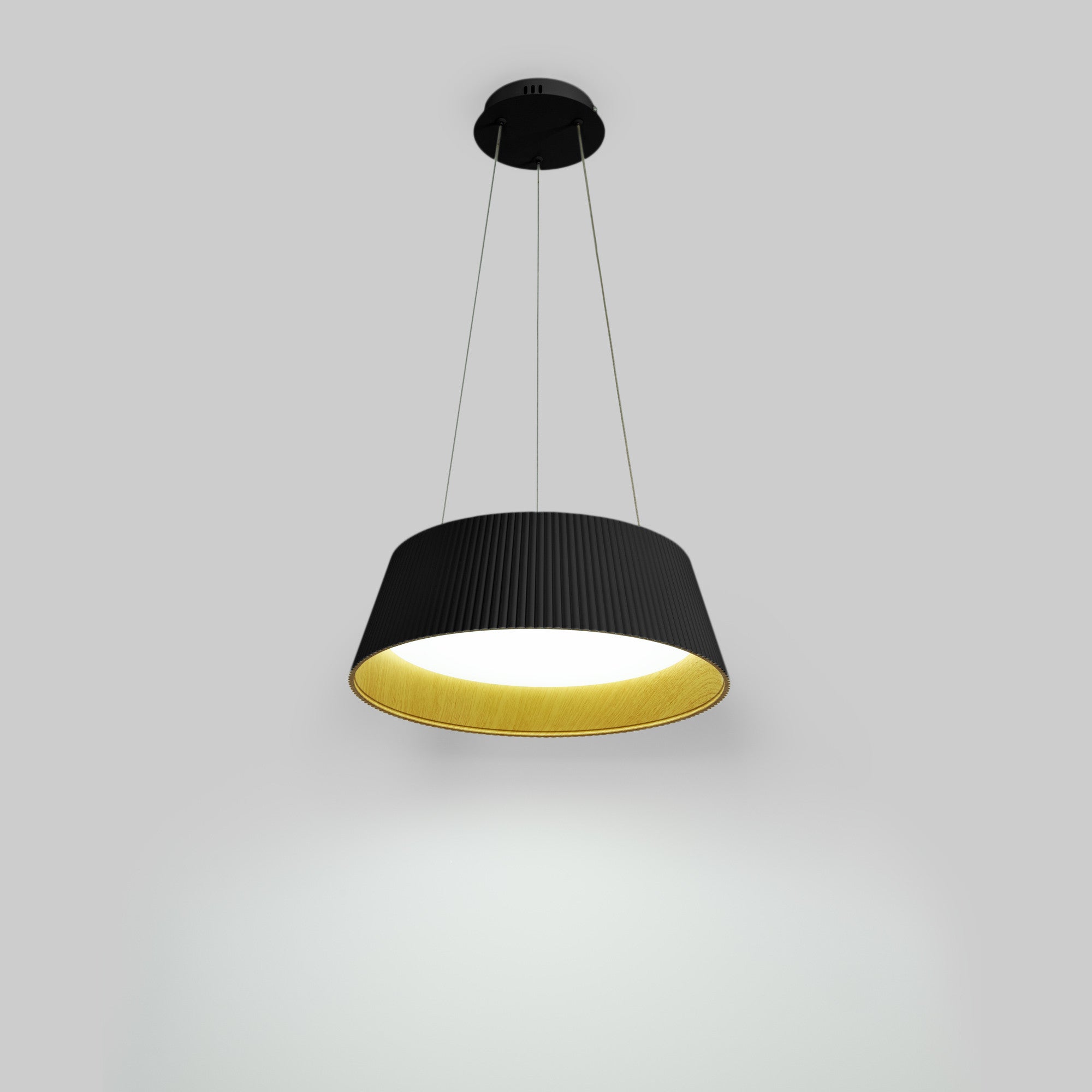 Lámpara colgante LED CCT 24W - Efecto madera - ø46cm