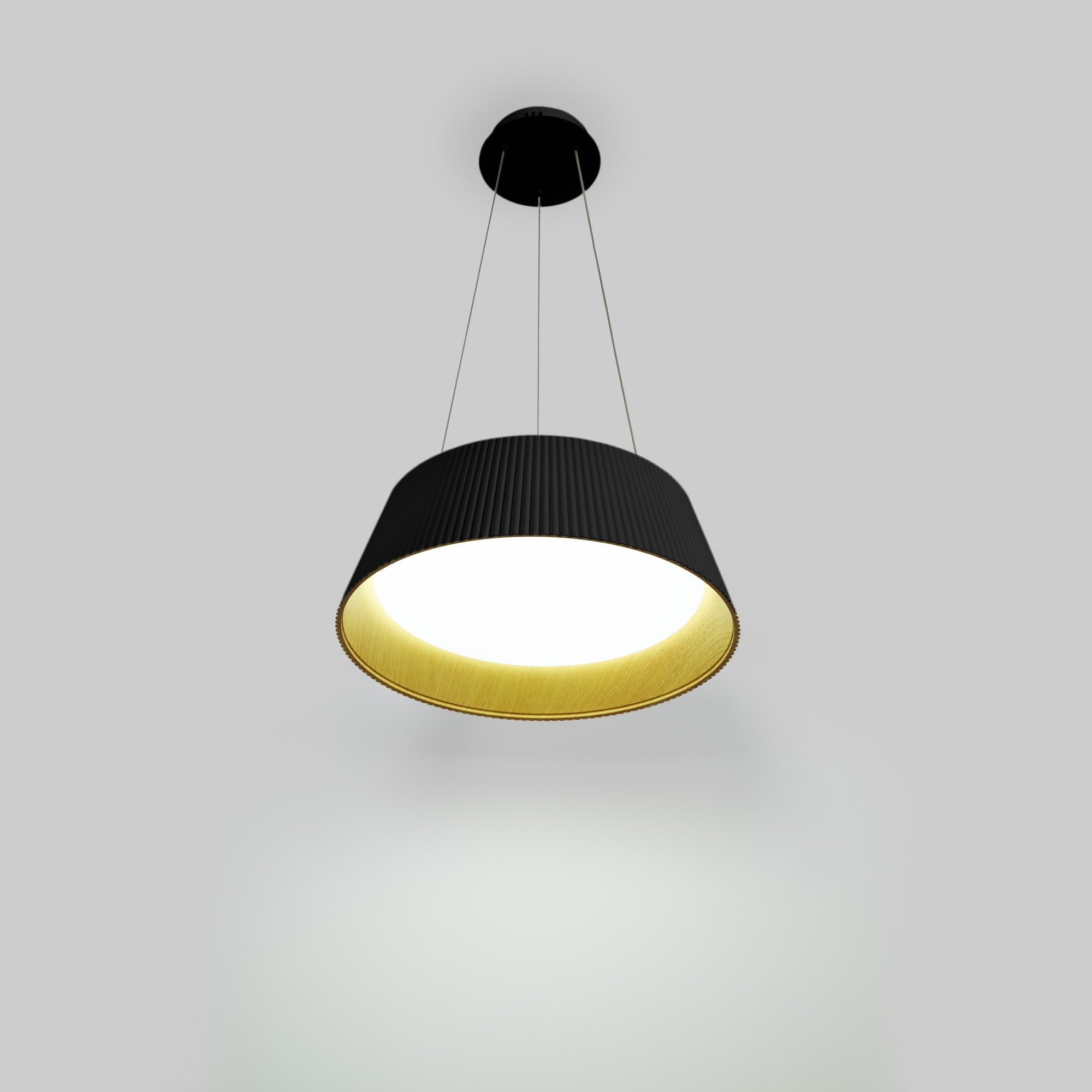 Lámpara colgante LED CCT 24W - Efecto madera - ø46cm