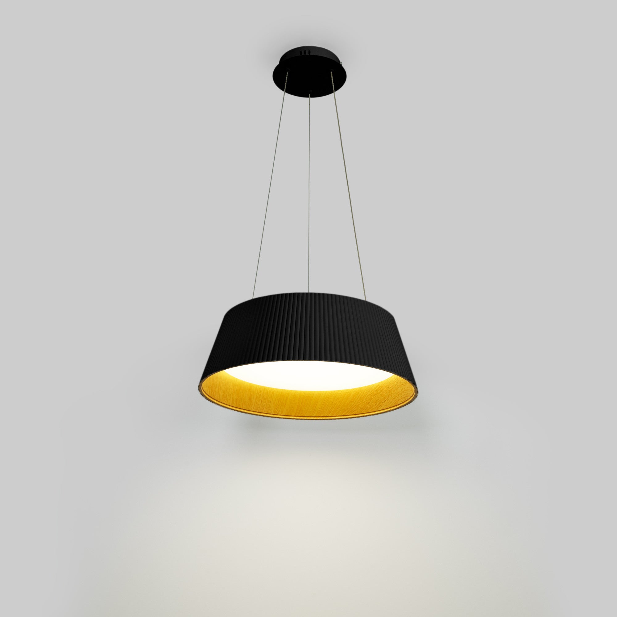 Lámpara colgante LED CCT 24W - Efecto madera - ø46cm