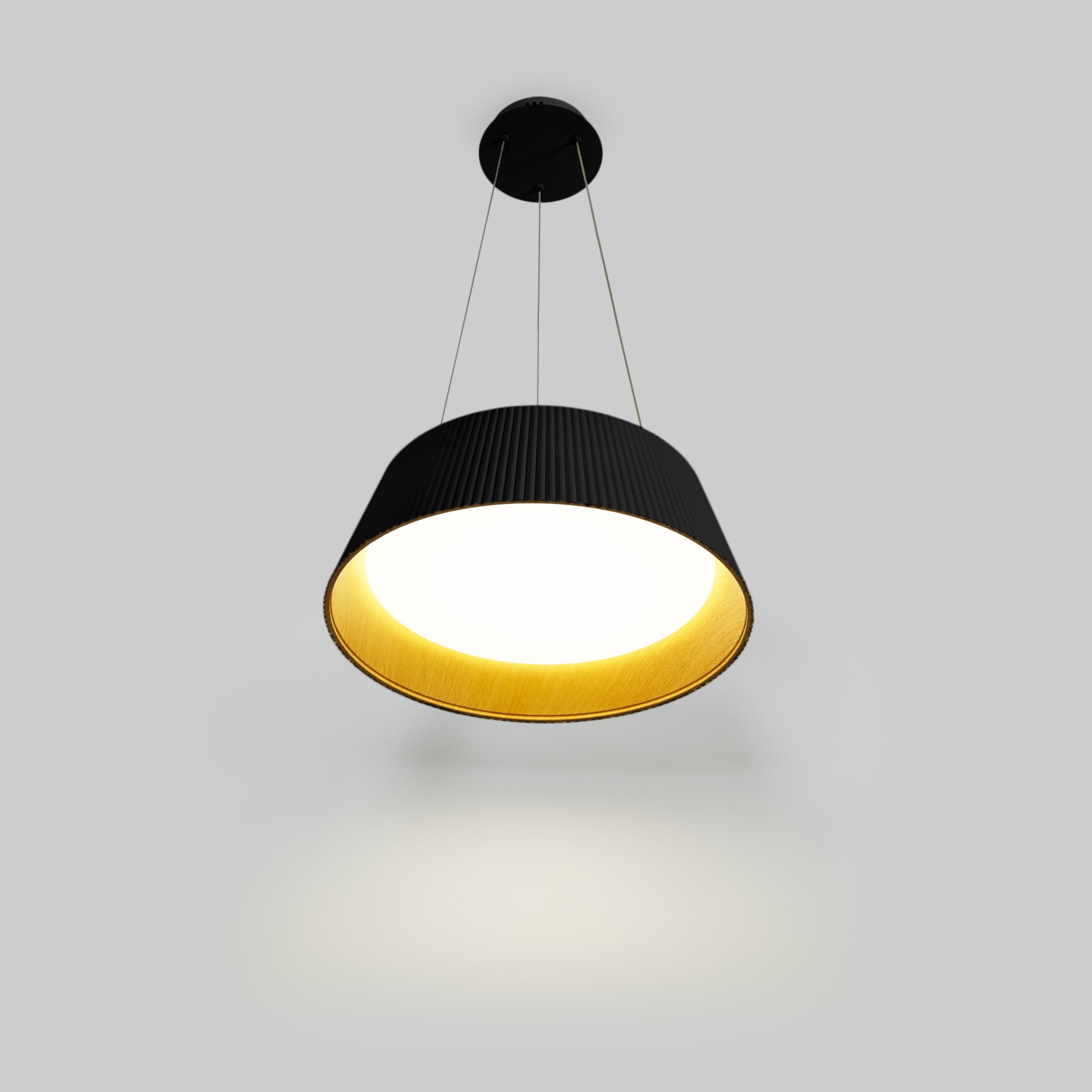 Lámpara colgante LED CCT 24W - Efecto madera - ø46cm