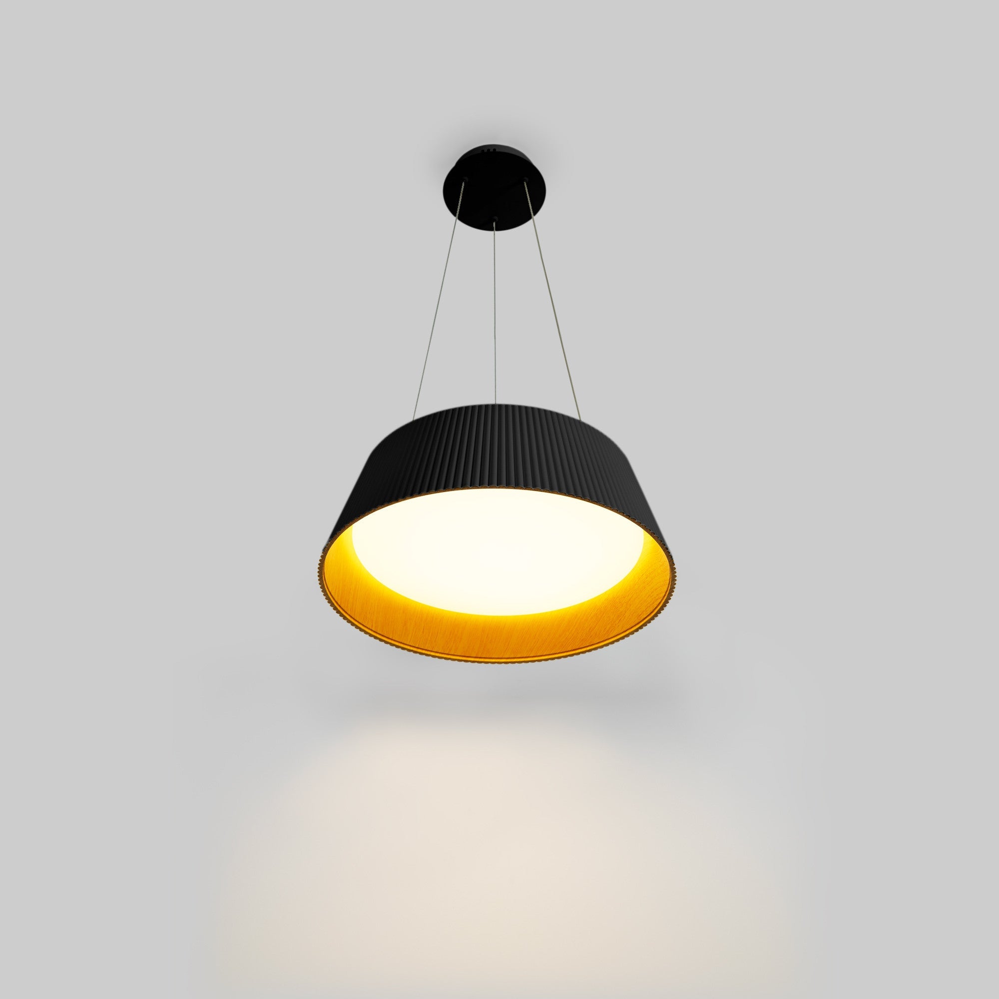 Lámpara colgante LED CCT 24W - Efecto madera - ø46cm