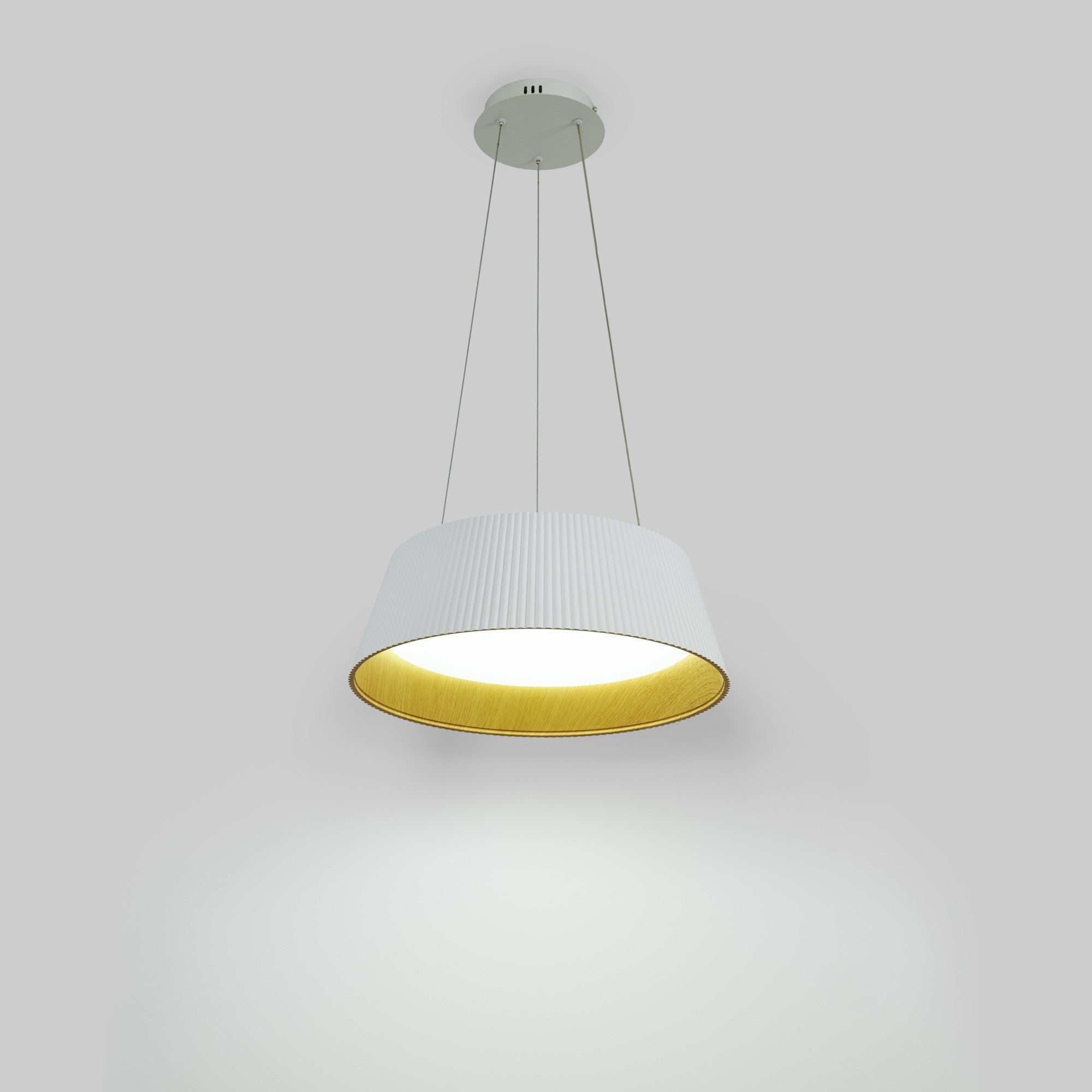 Lámpara colgante LED CCT 24W - Efecto madera - ø46cm