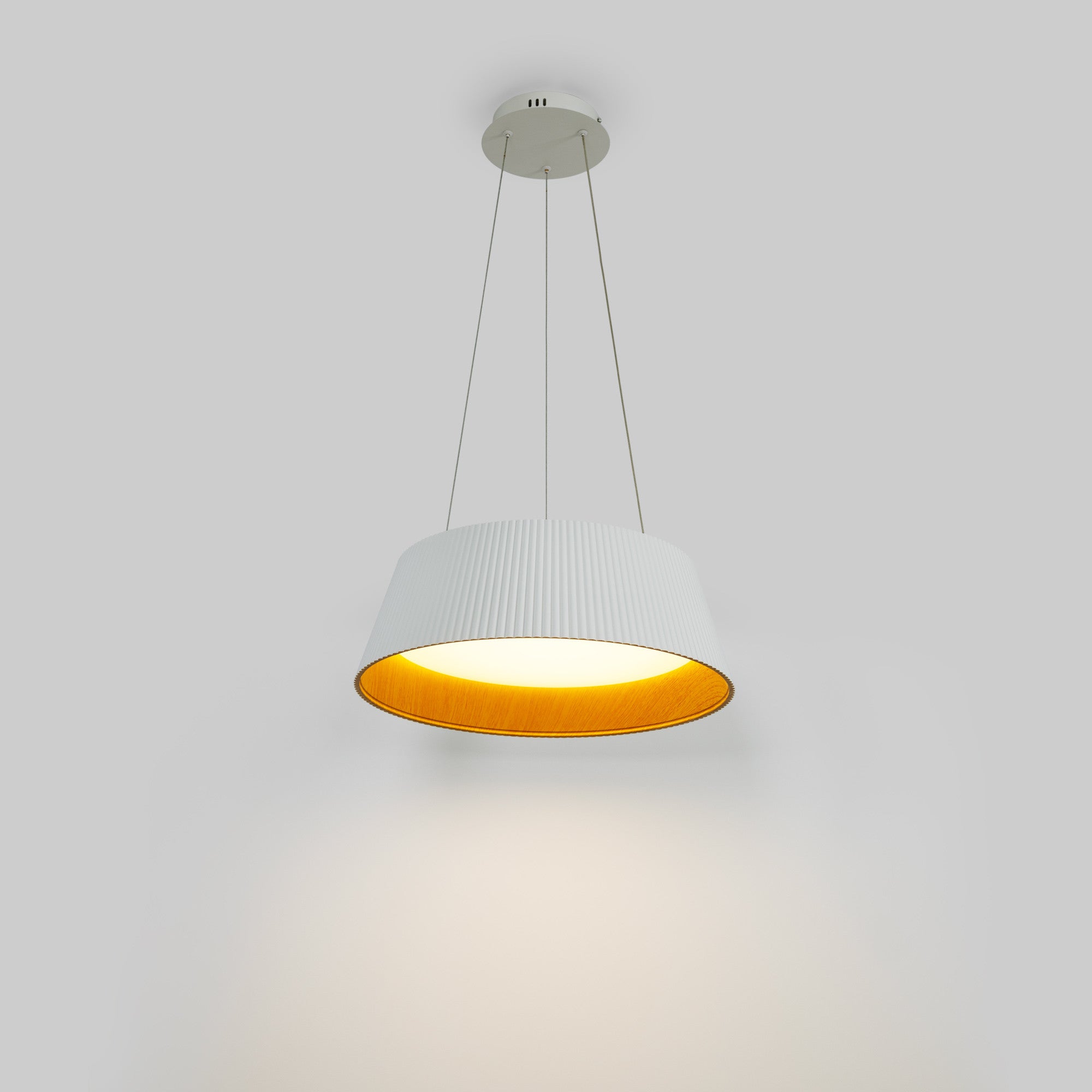 Lámpara colgante LED CCT 24W - Efecto madera - ø46cm