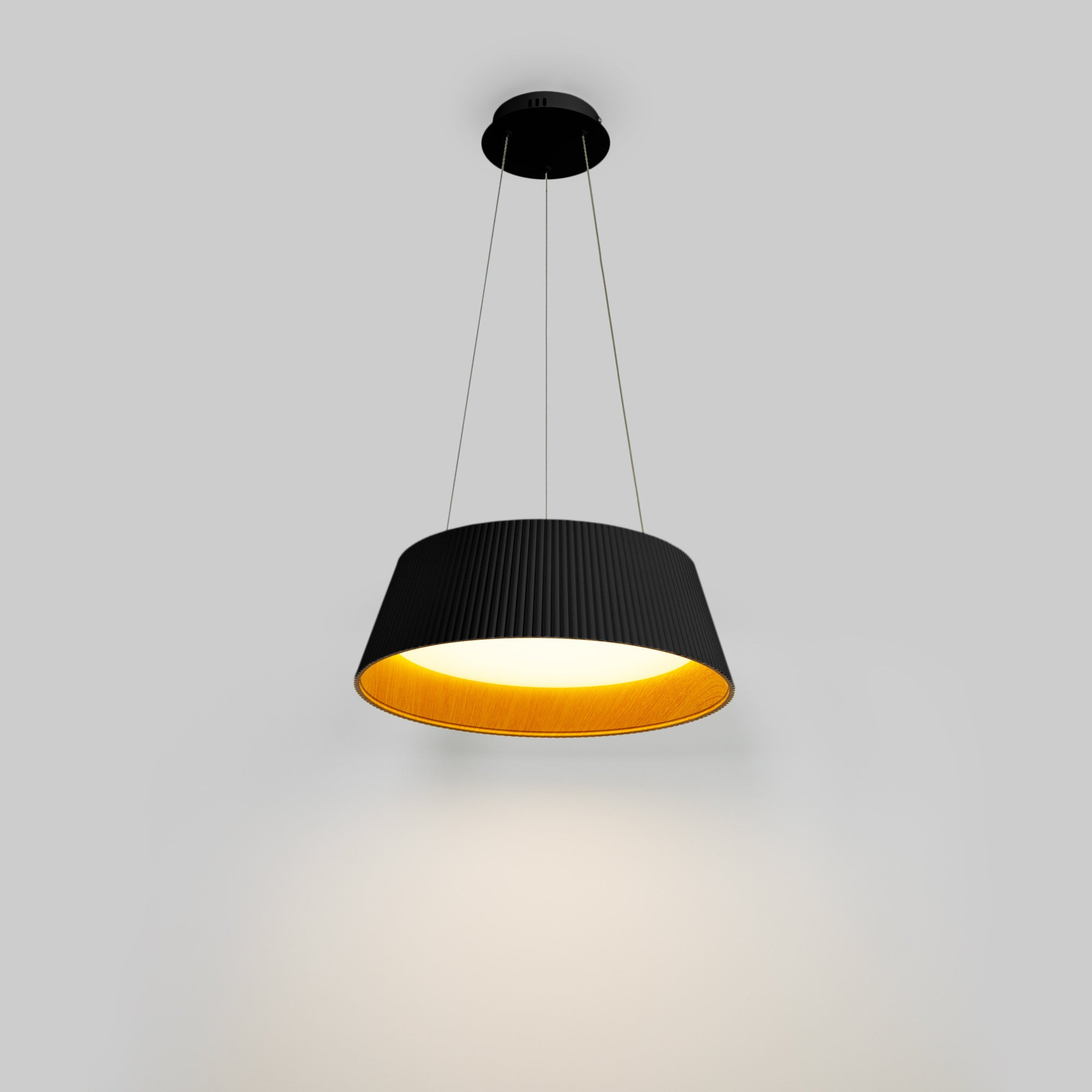 Lámpara colgante LED CCT 24W - Efecto madera - ø46cm