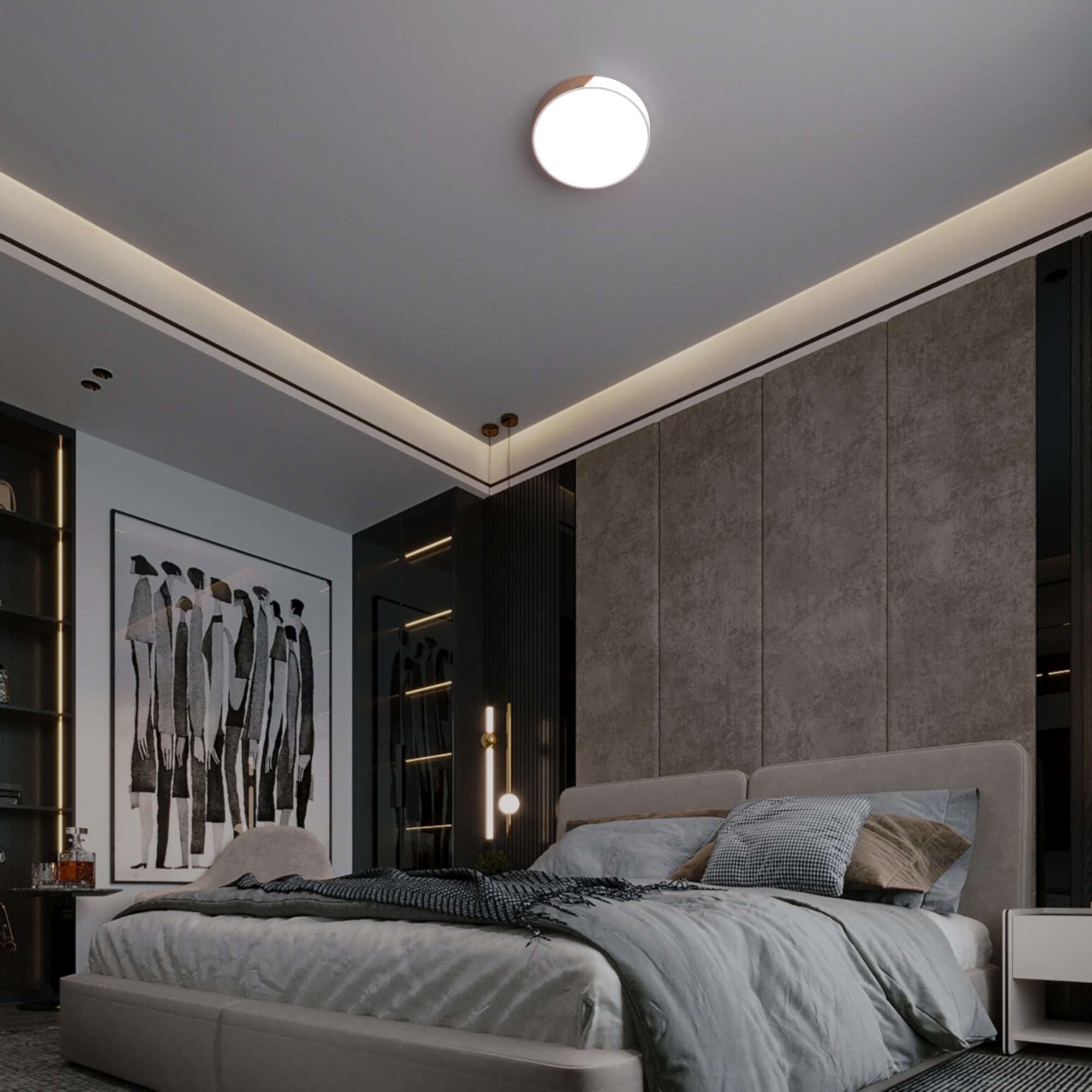 Plafón LED techo CCT 36W - Madera y Policarbonato- ø50cm - IP22